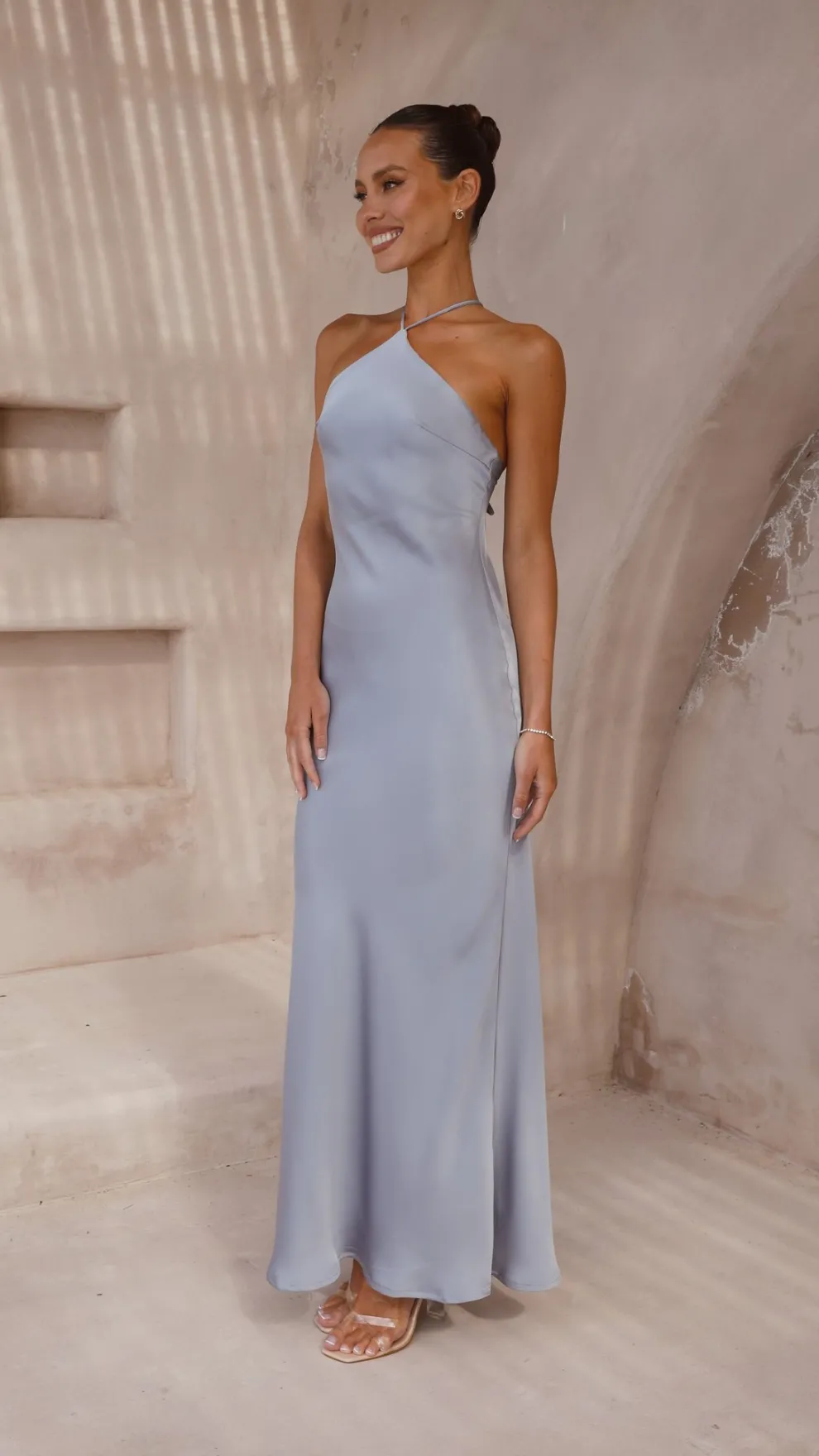 Chiara Maxi Dress - Steel Blue