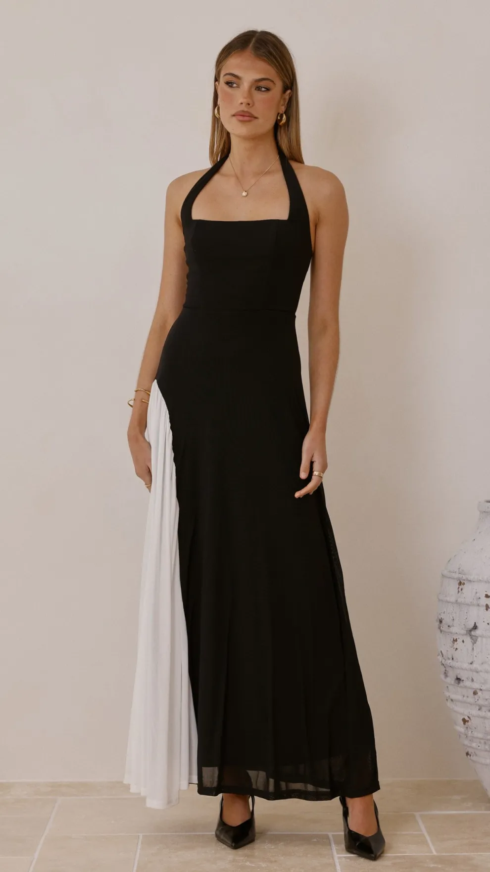 Cia Maxi Dress - Black/White