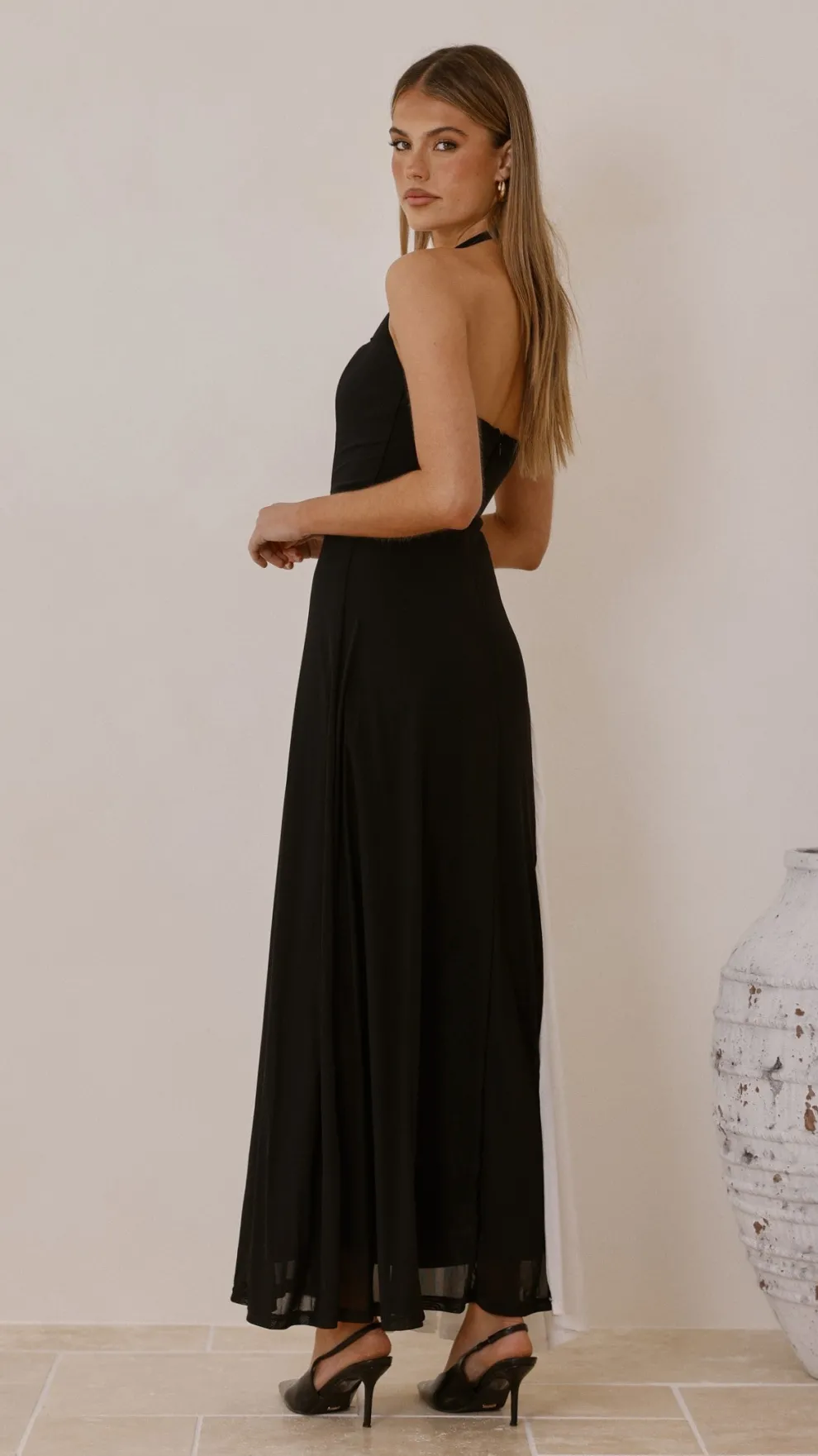 Cia Maxi Dress - Black/White