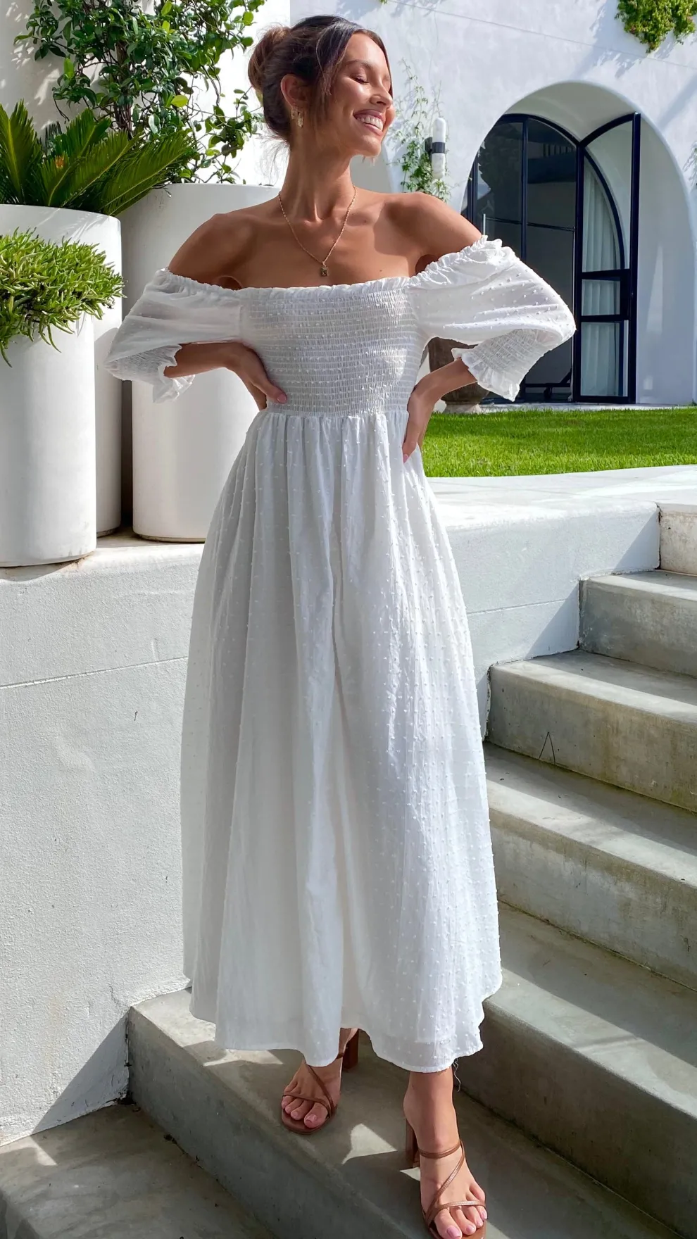 Cierra Midi Dress - White