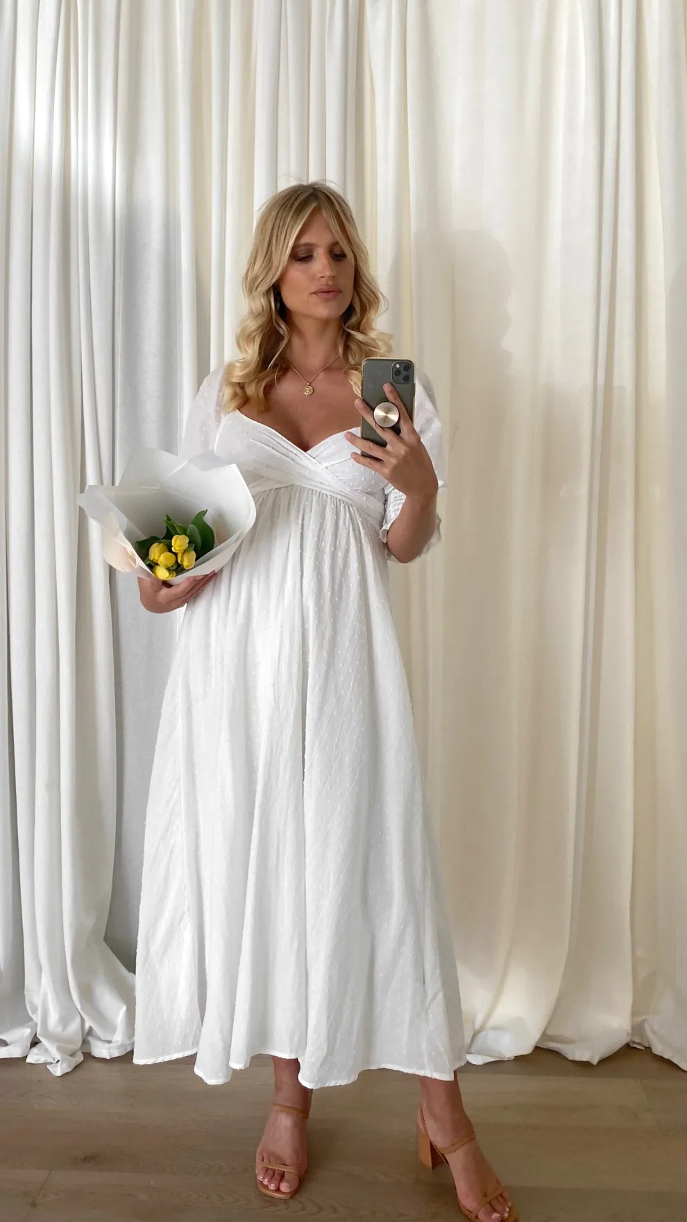 Cierra Midi Dress - White