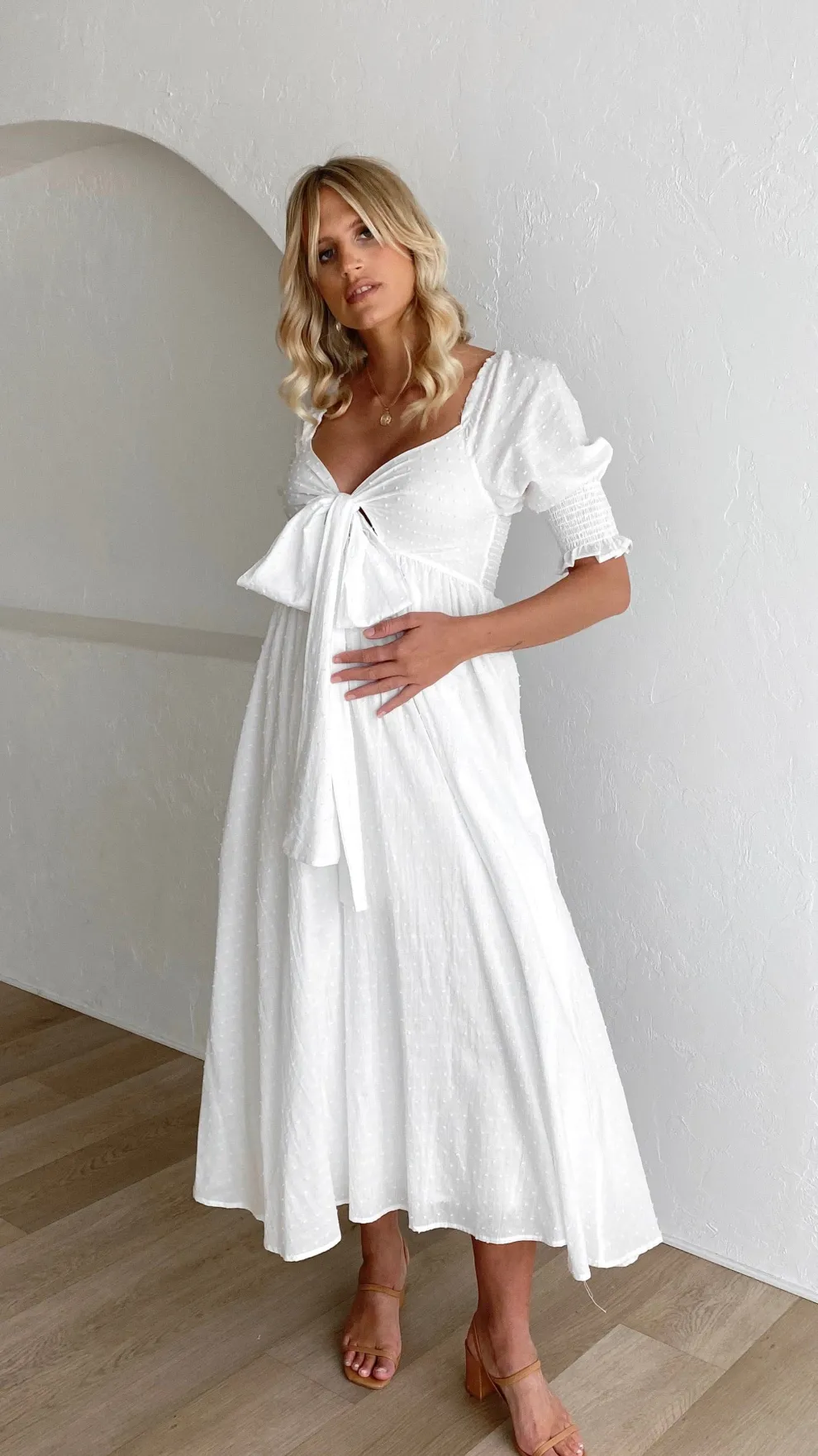 Cierra Midi Dress - White