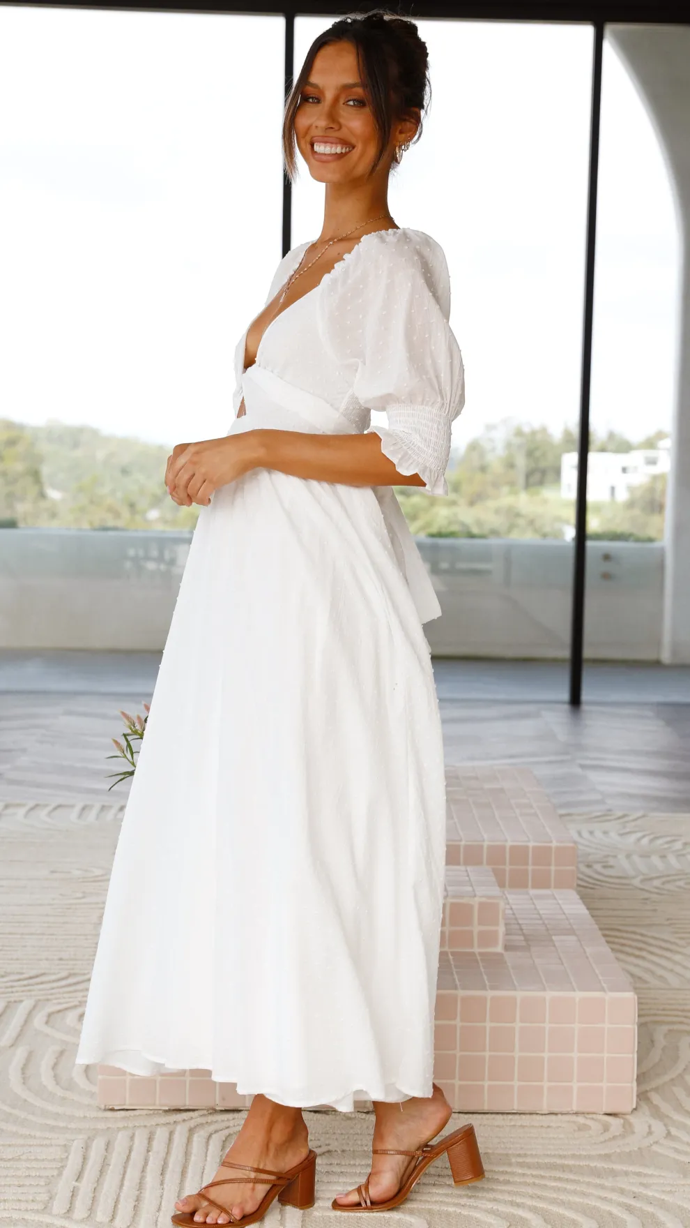 Cierra Midi Dress - White