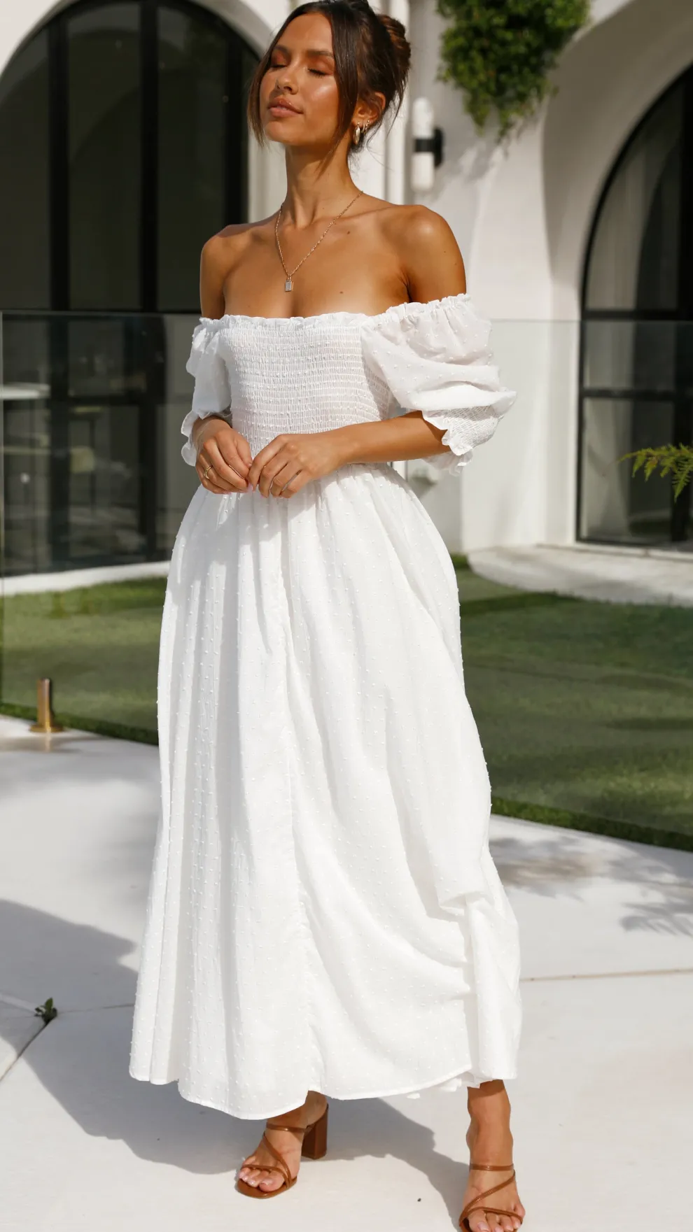 Cierra Midi Dress - White