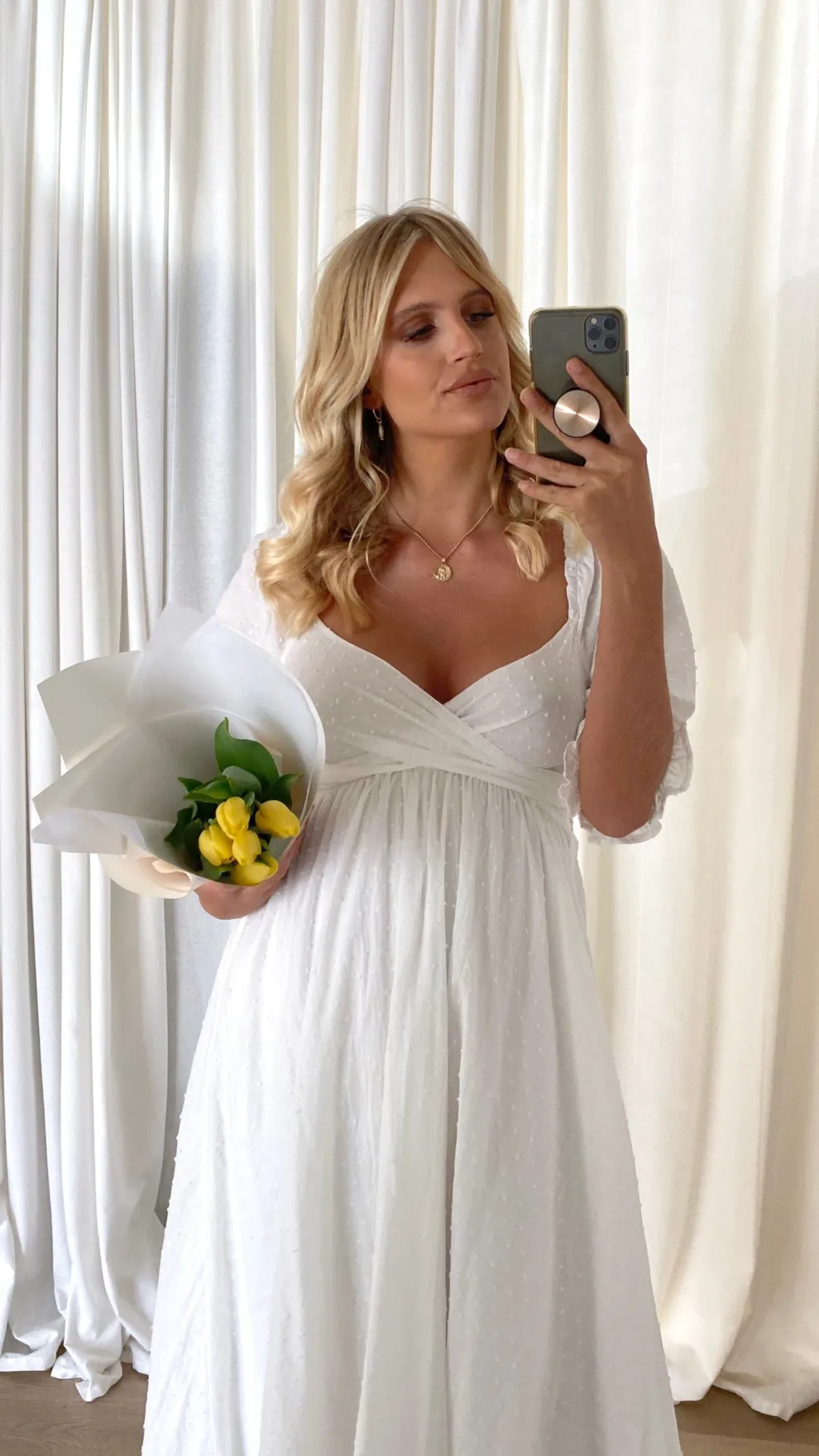 Cierra Midi Dress - White