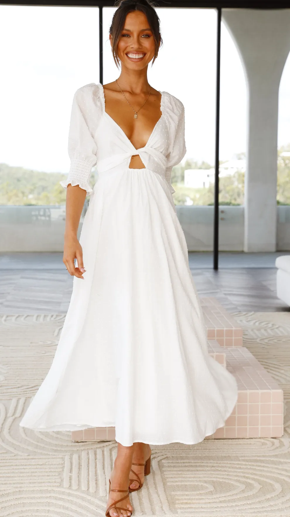 Cierra Midi Dress - White