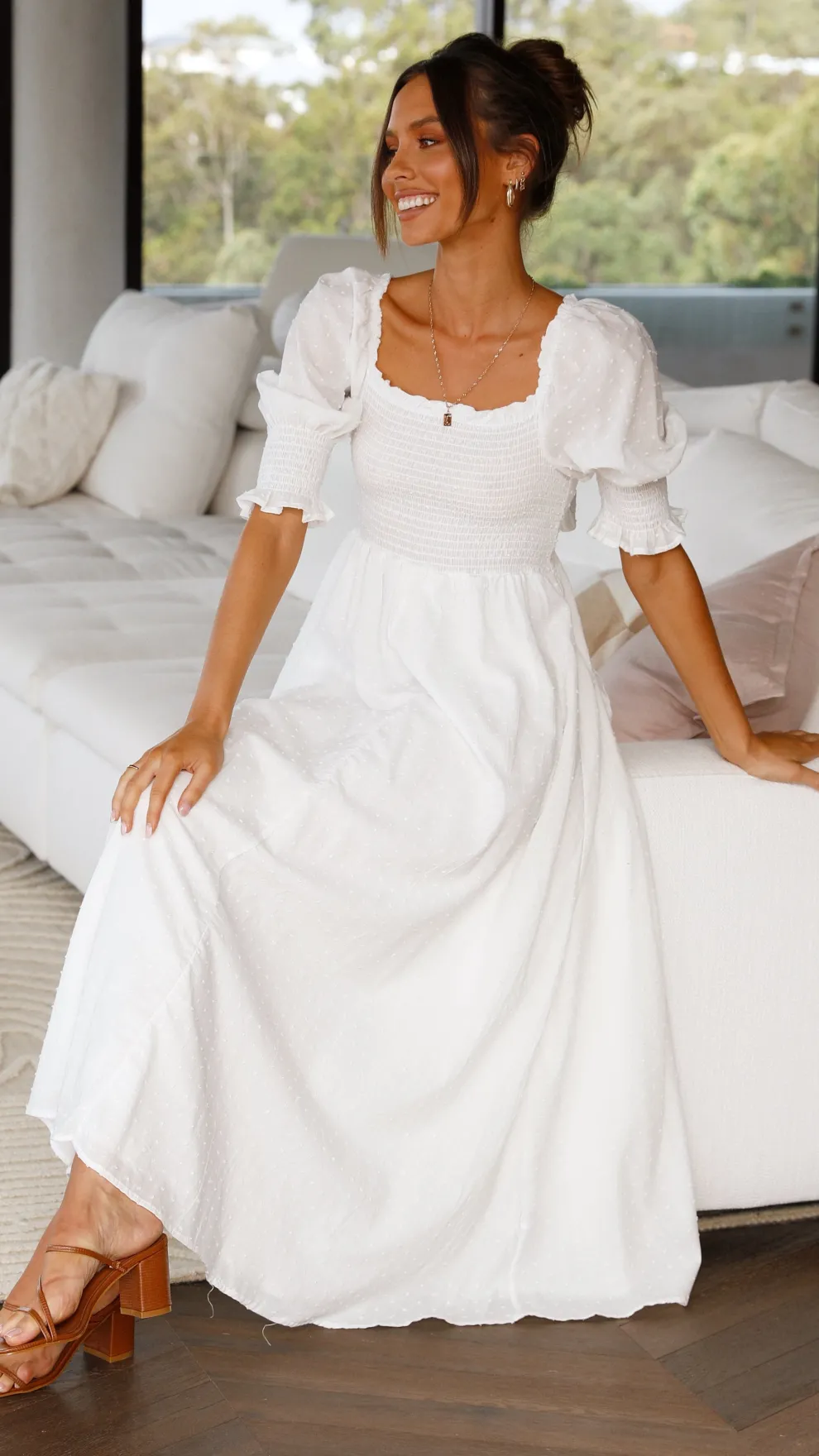 Cierra Midi Dress - White