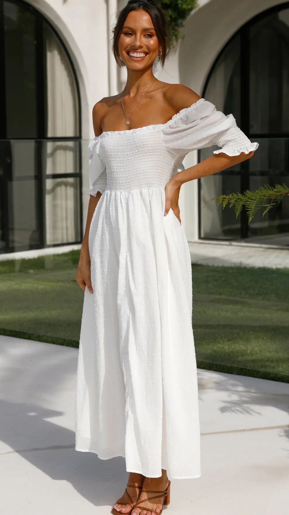 Cierra Midi Dress - White