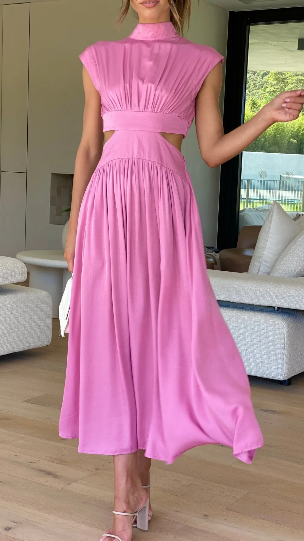 Cindie Midi Dress - Pink