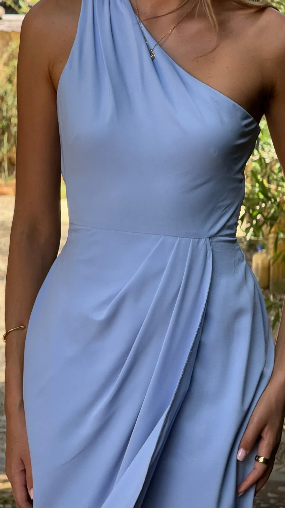 Clara One Shoulder Maxi Dress - Blue