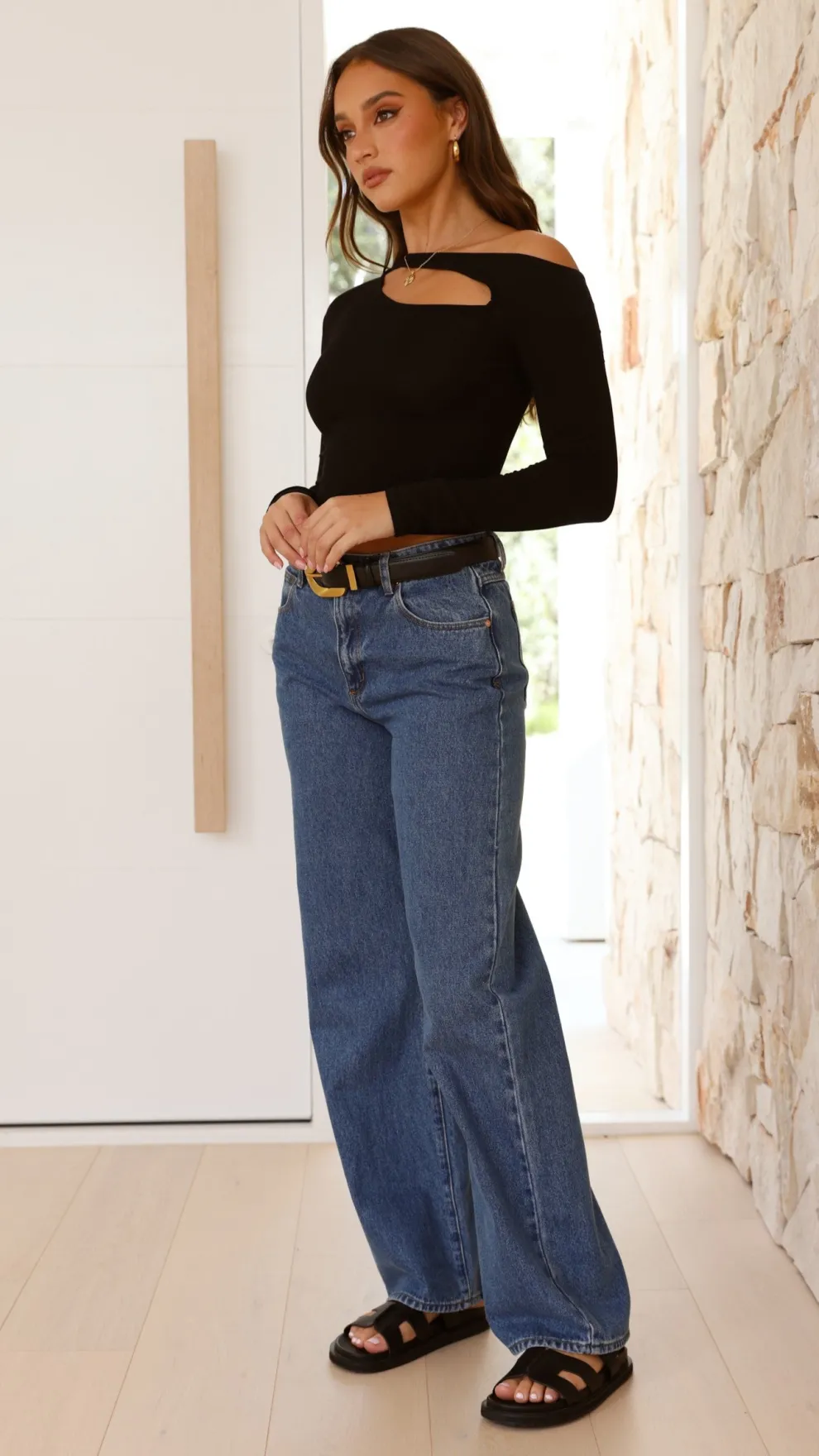 Constance Long Sleeve Top - Black