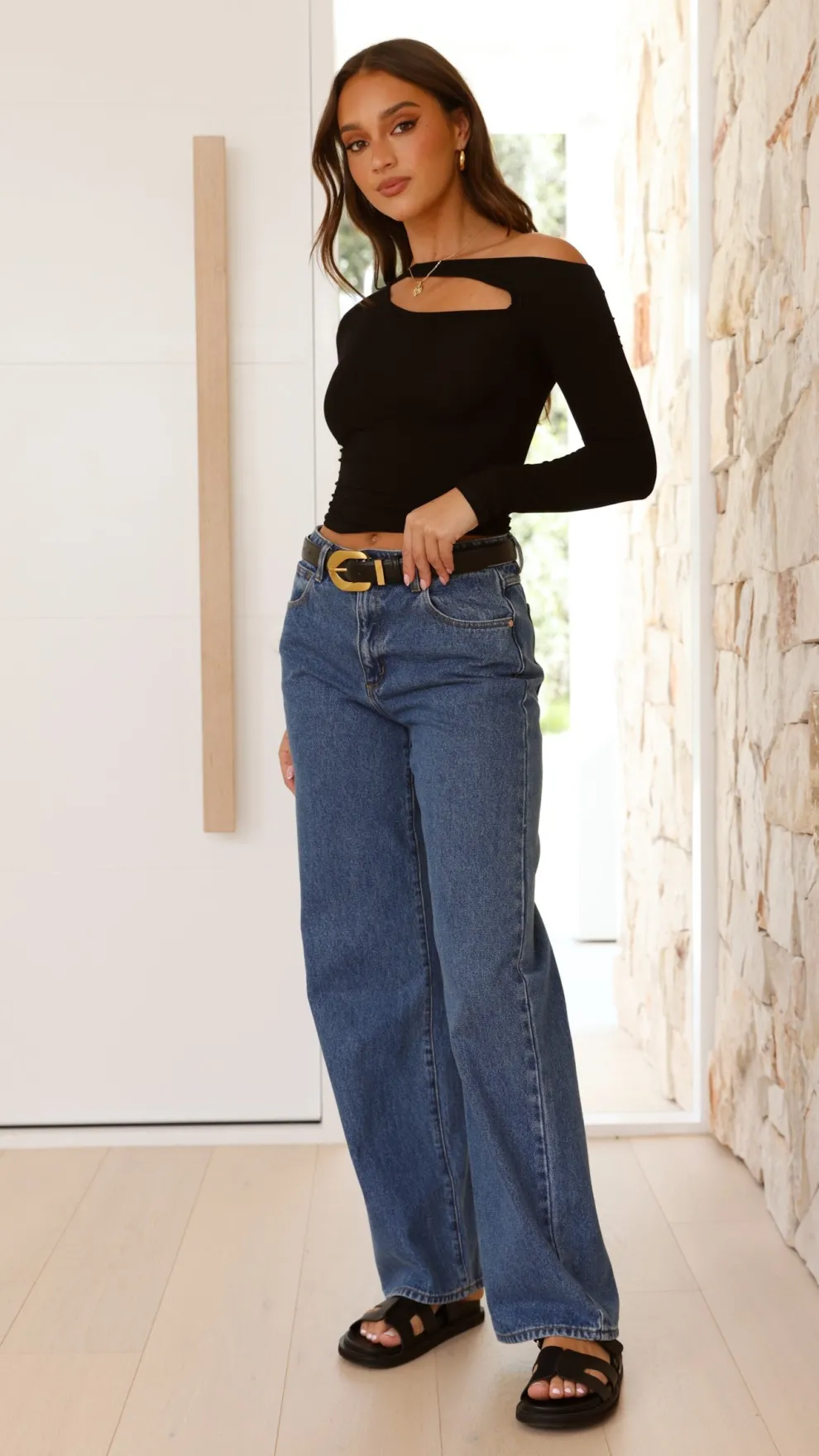 Constance Long Sleeve Top - Black