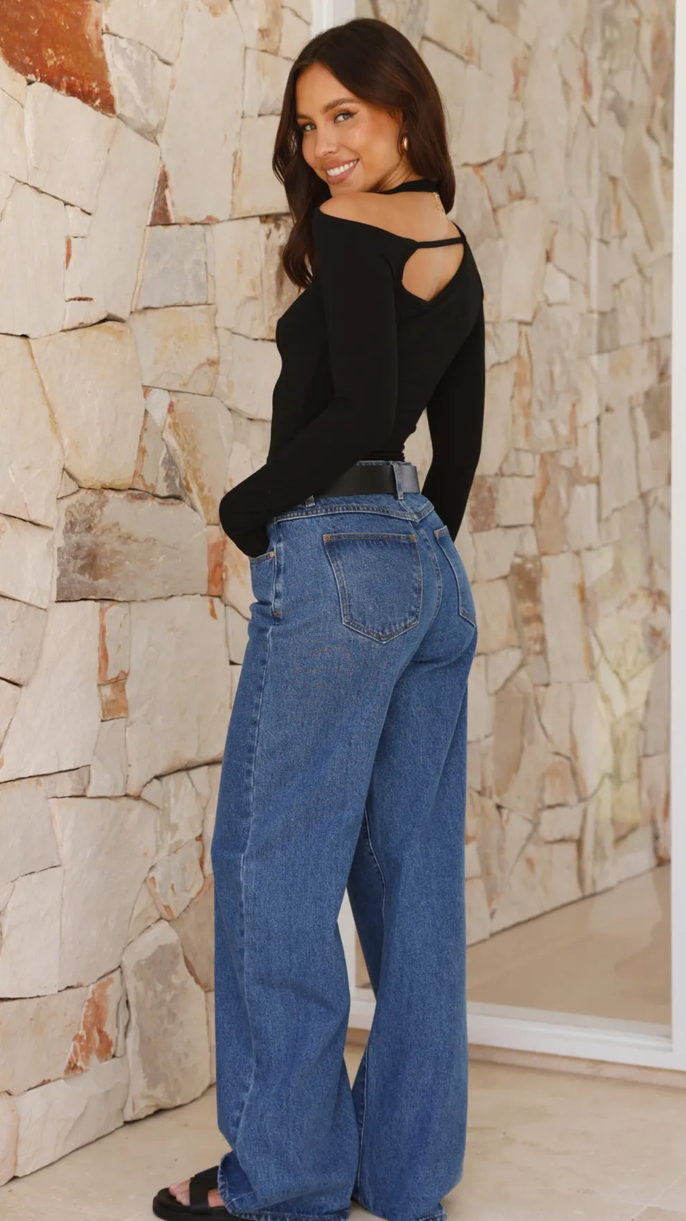 Constance Long Sleeve Top - Black