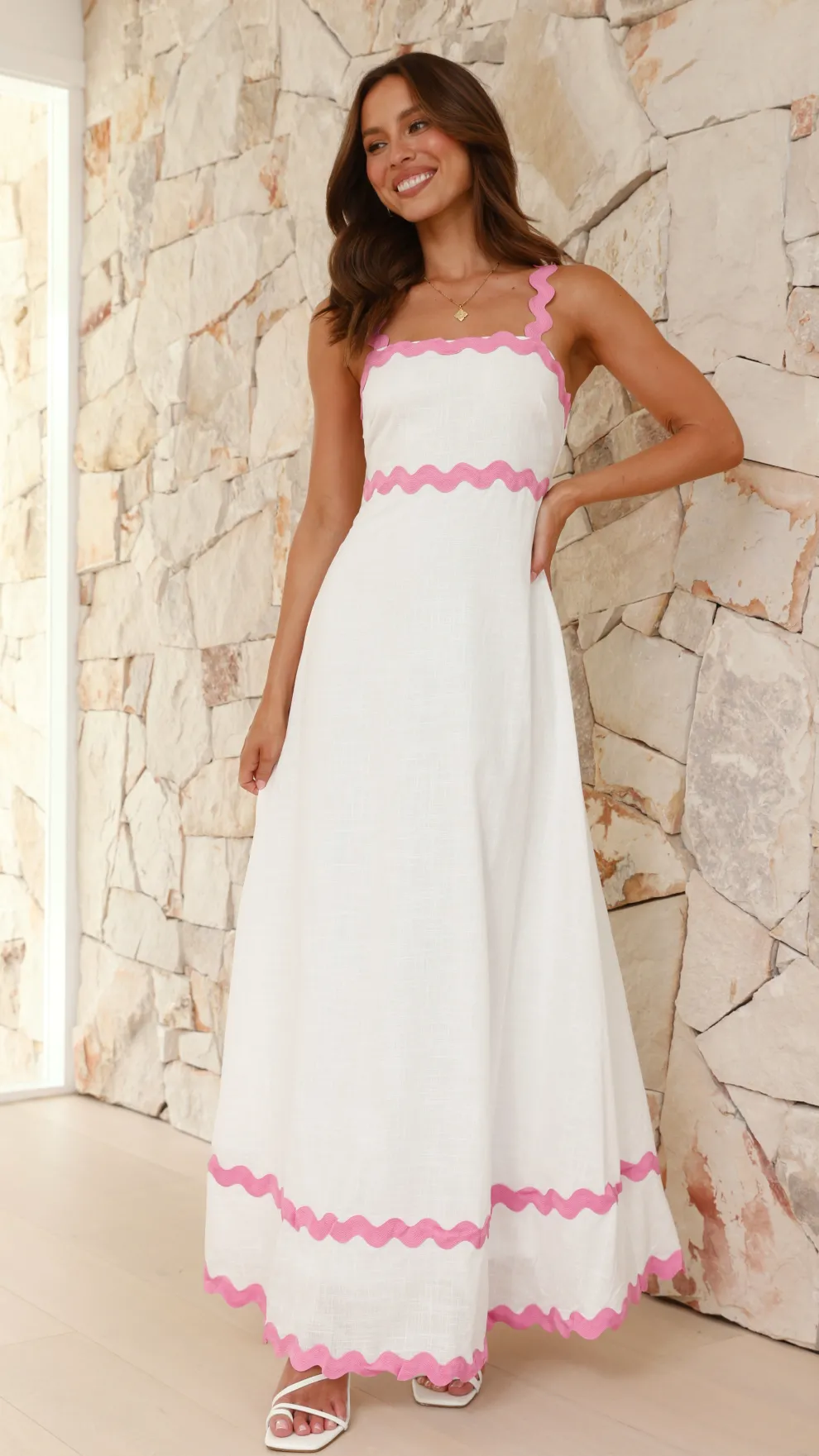 Daleyza Maxi Dress - White / Pink