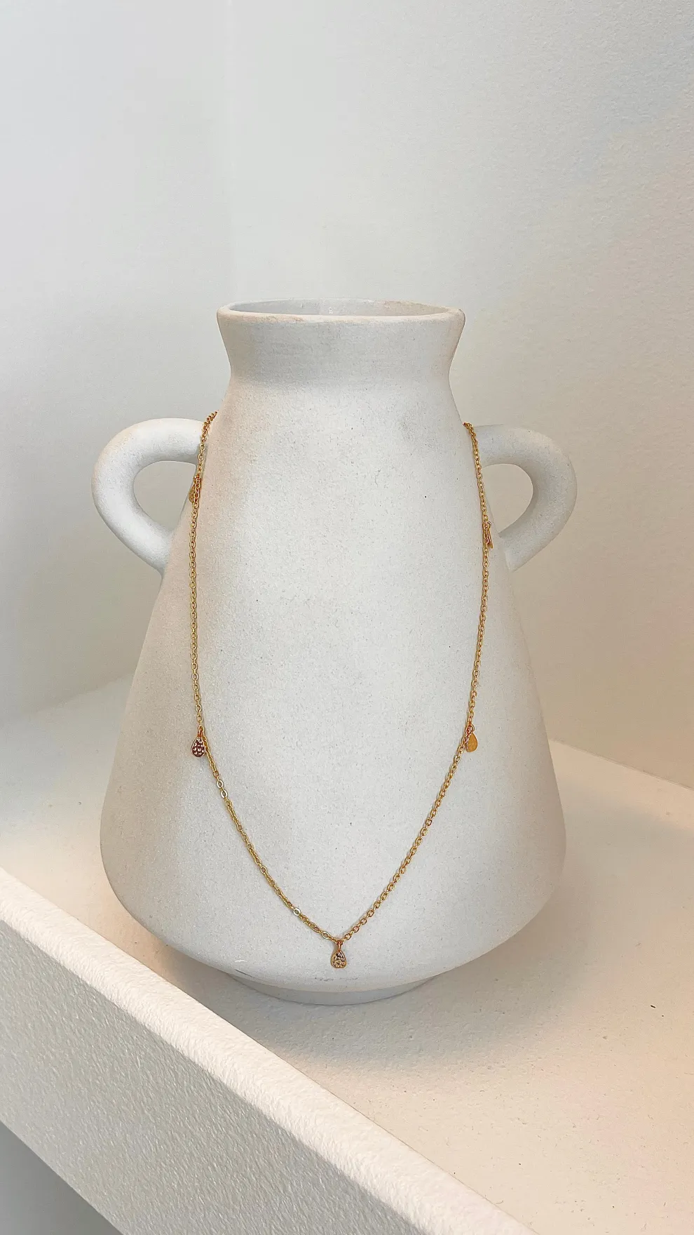 Diamanté Teardrop 18K Gold Plated Necklace - Gold