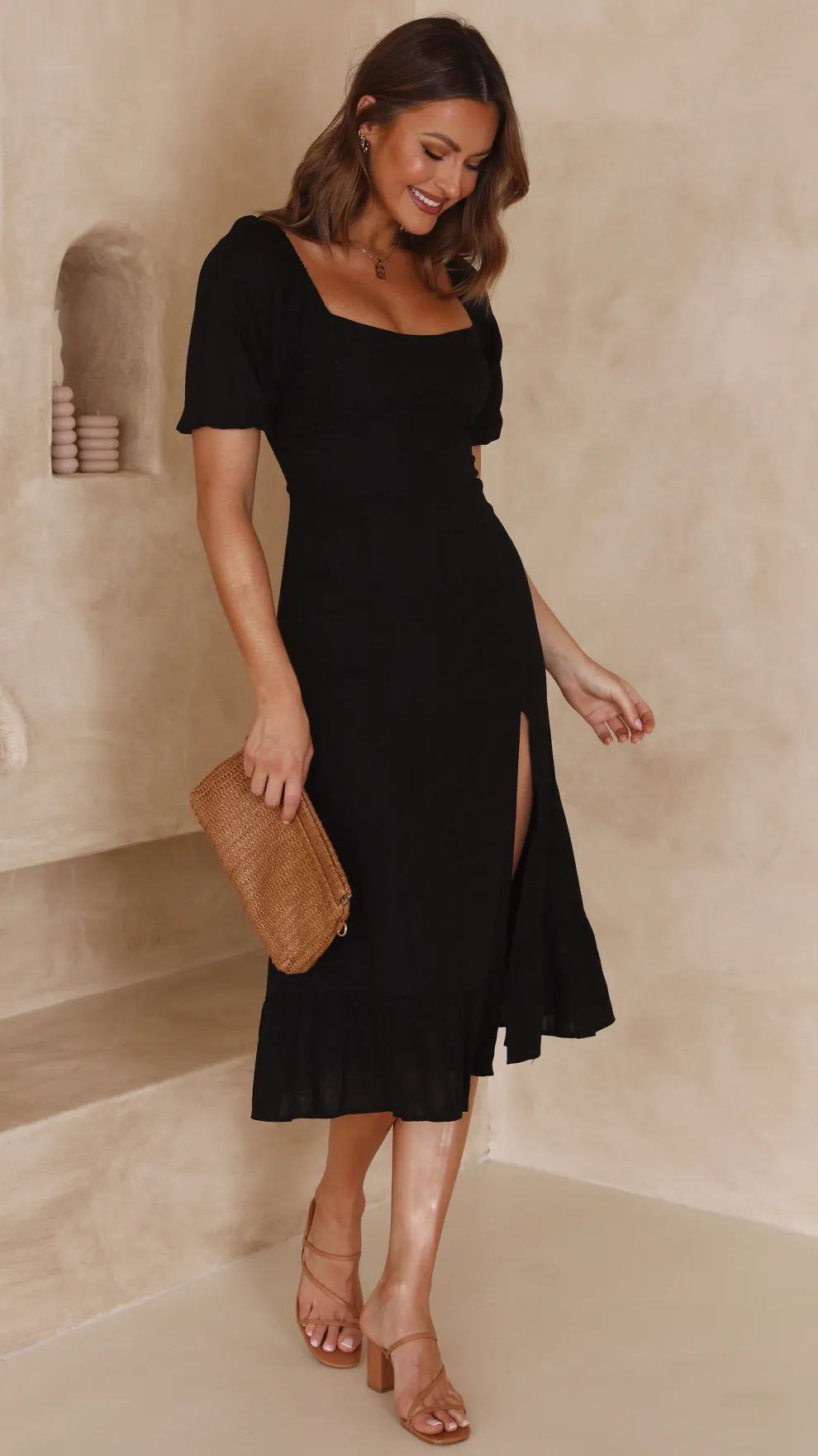 Dixie Midi Dress - Black