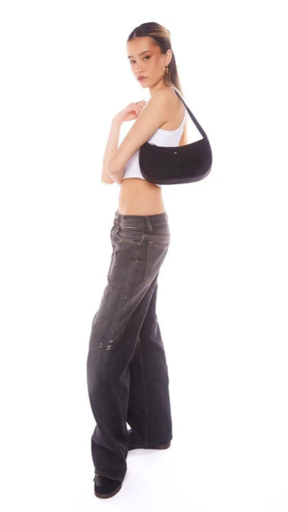 Dixiee Shoulder Bag - Black Suede