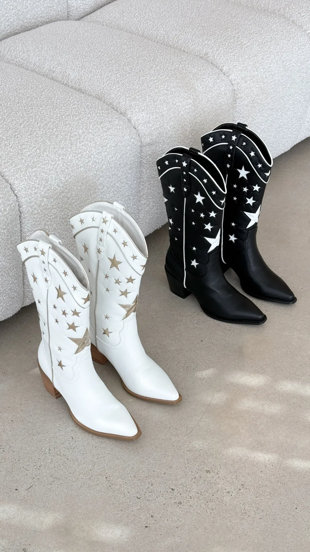 Dollie Boots - Black-White