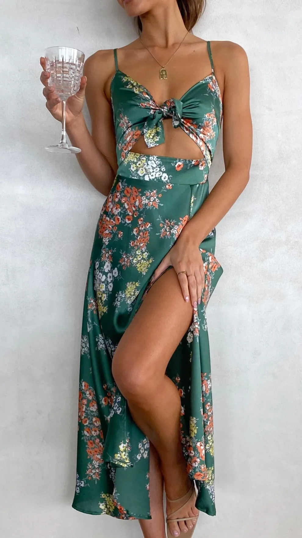 Dreamers Midi Dress - Green Floral