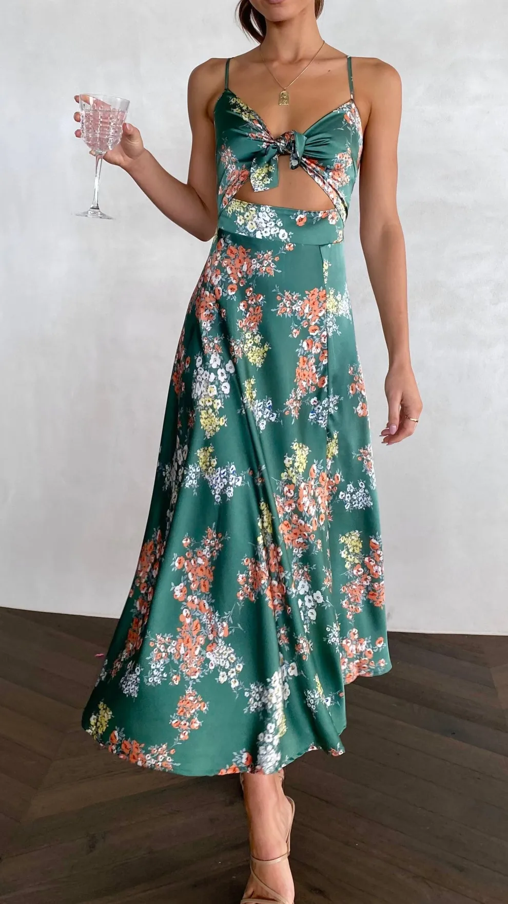 Dreamers Midi Dress - Green Floral