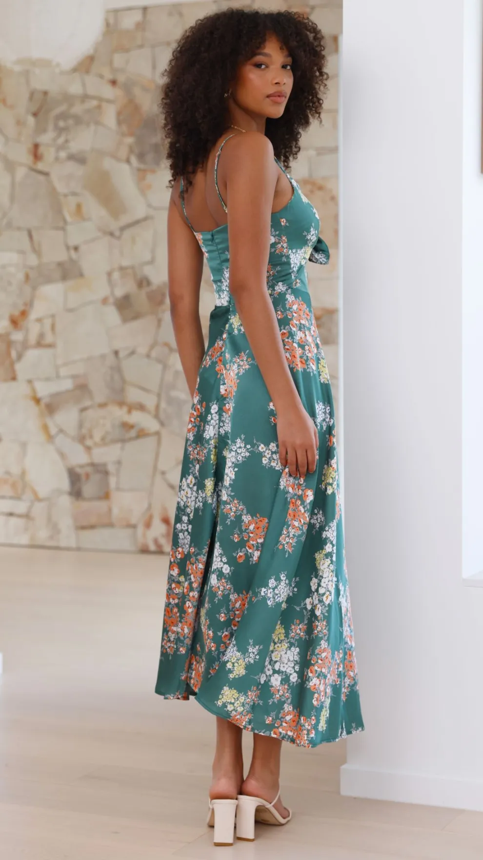 Dreamers Midi Dress - Green Floral