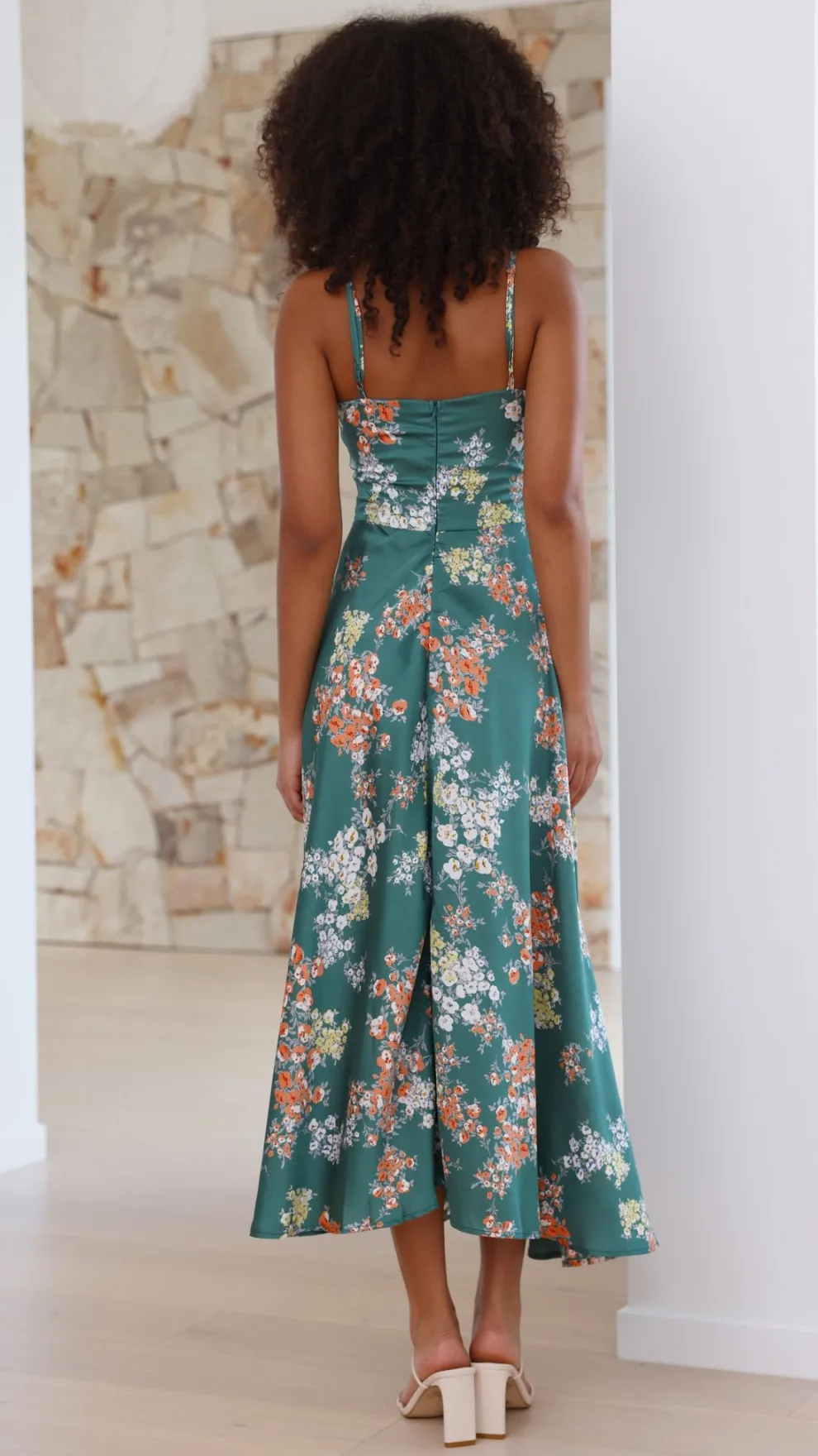 Dreamers Midi Dress - Green Floral