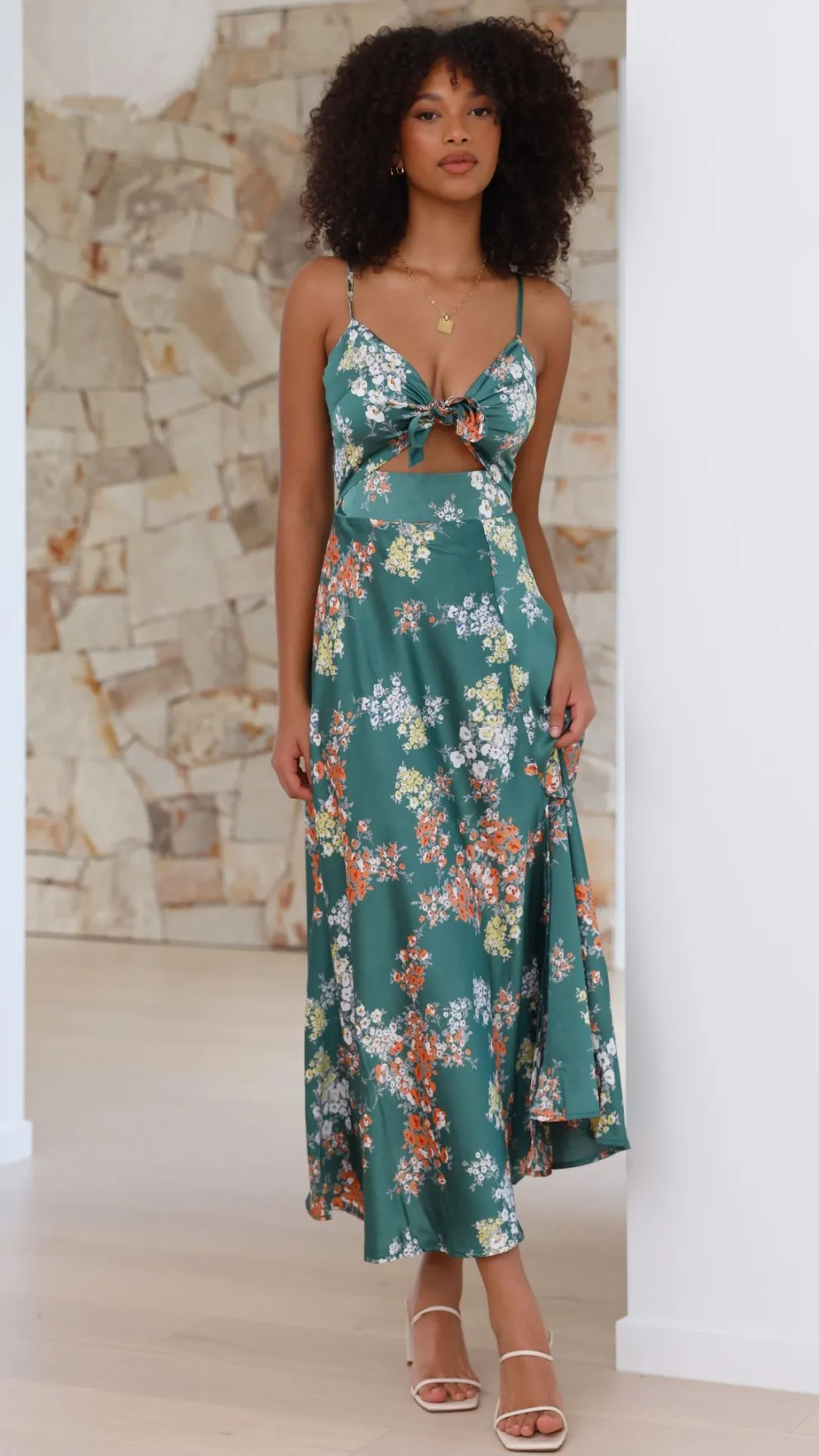 Dreamers Midi Dress - Green Floral