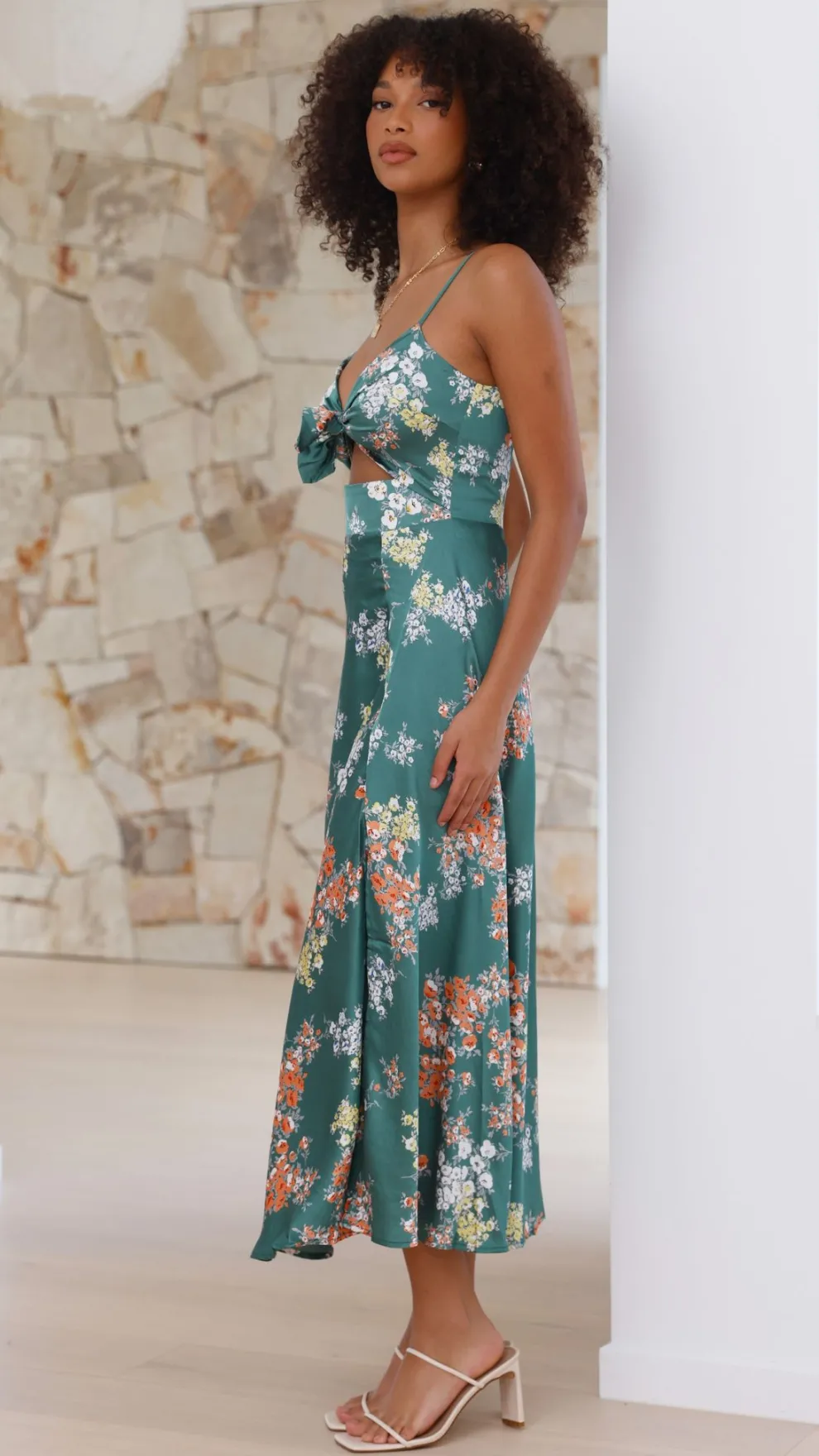 Dreamers Midi Dress - Green Floral