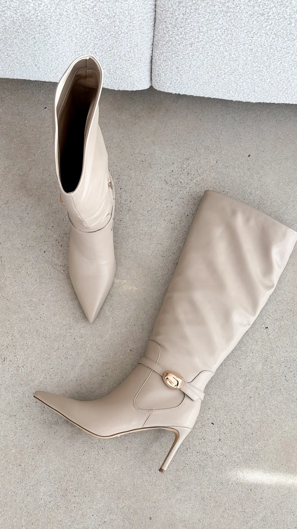 Druella Heeled Boot - Stone
