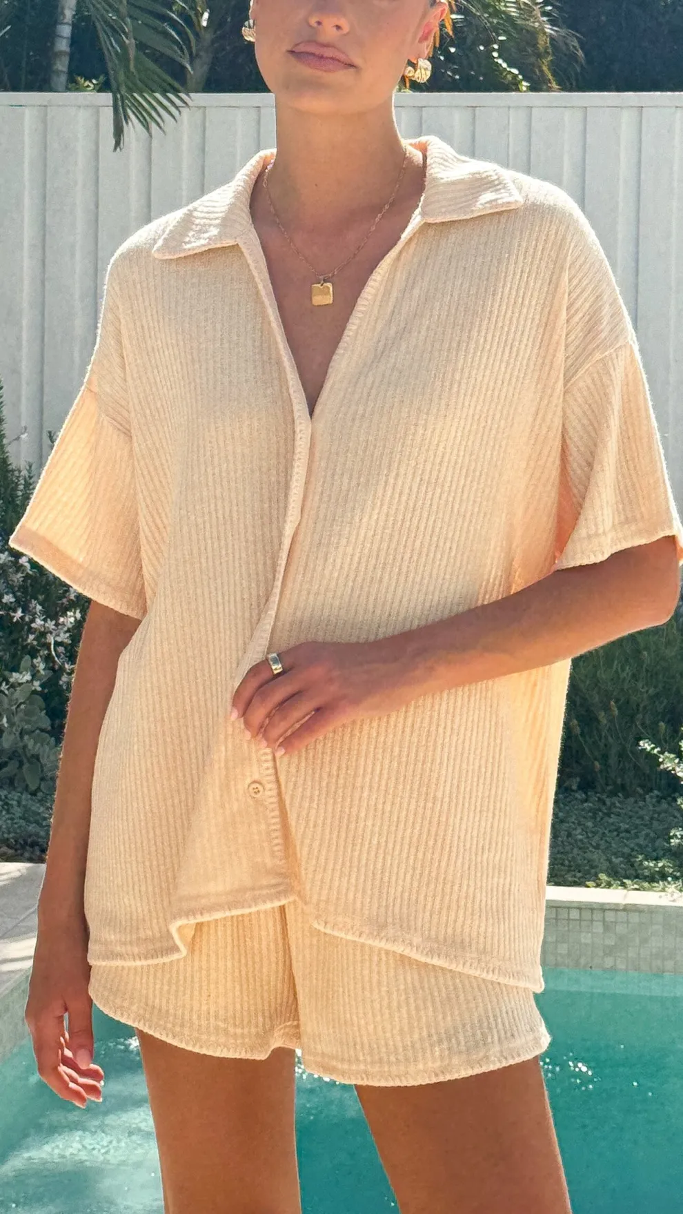 Eden Knit Top and Shorts Set - Yellow