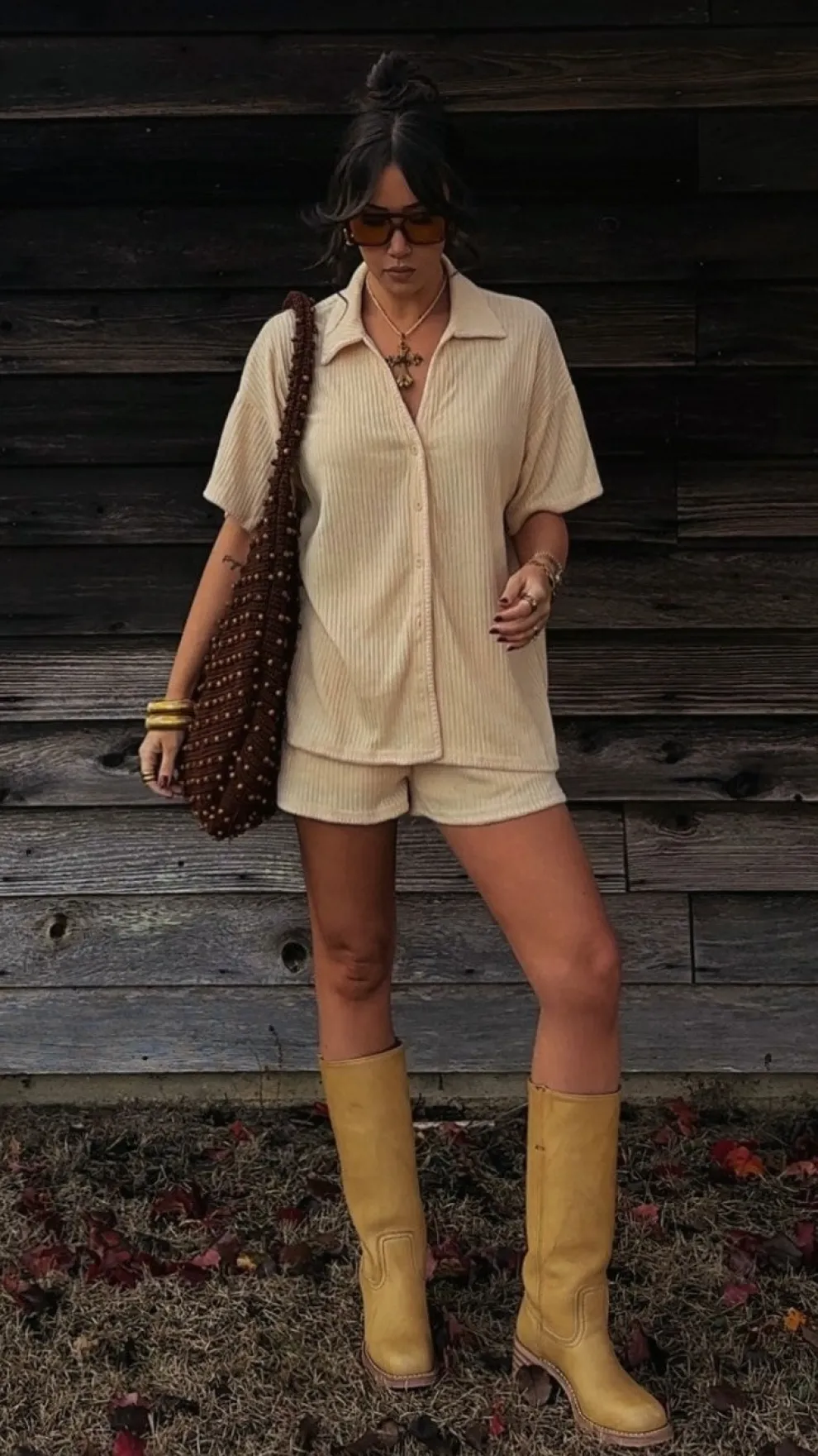 Eden Knit Top and Shorts Set - Yellow