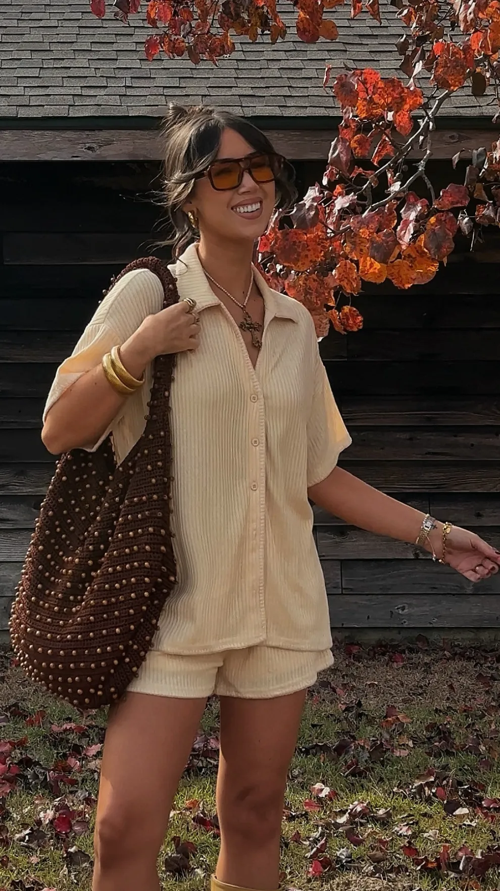 Eden Knit Top and Shorts Set - Yellow