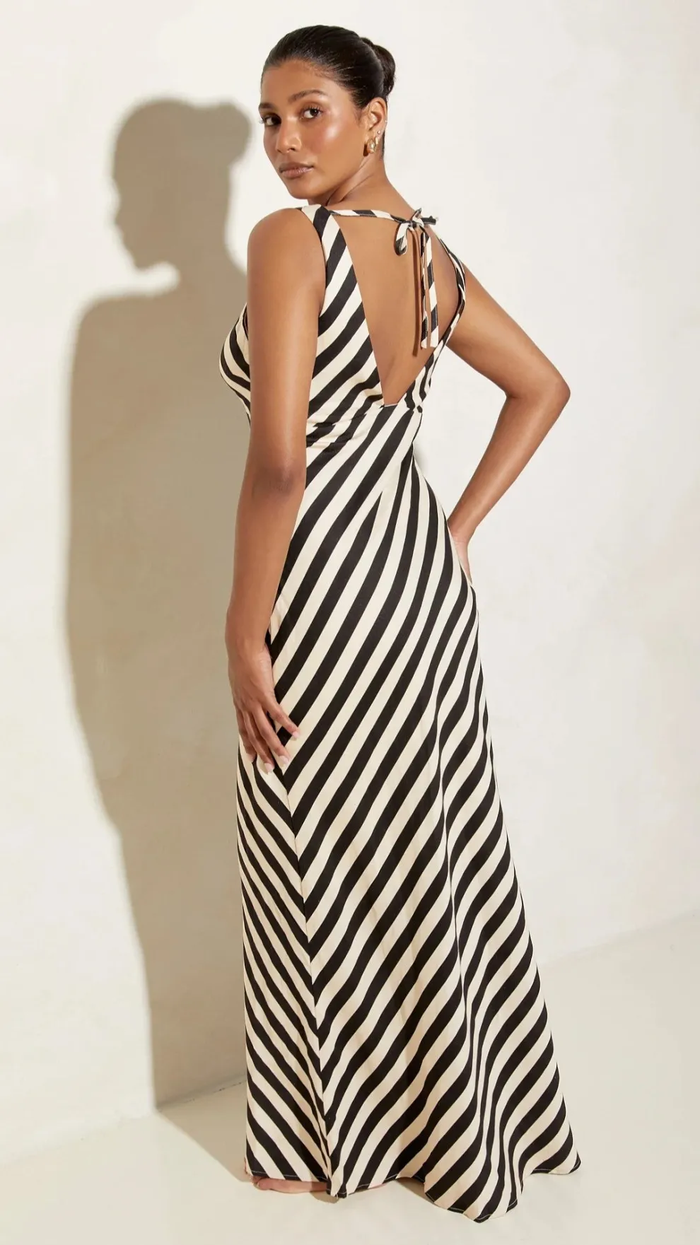 Ellery Maxi Dress - Black/Beige Stripe
