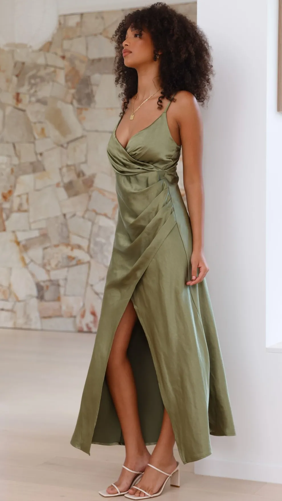 Elsa Midi Dress - Olive