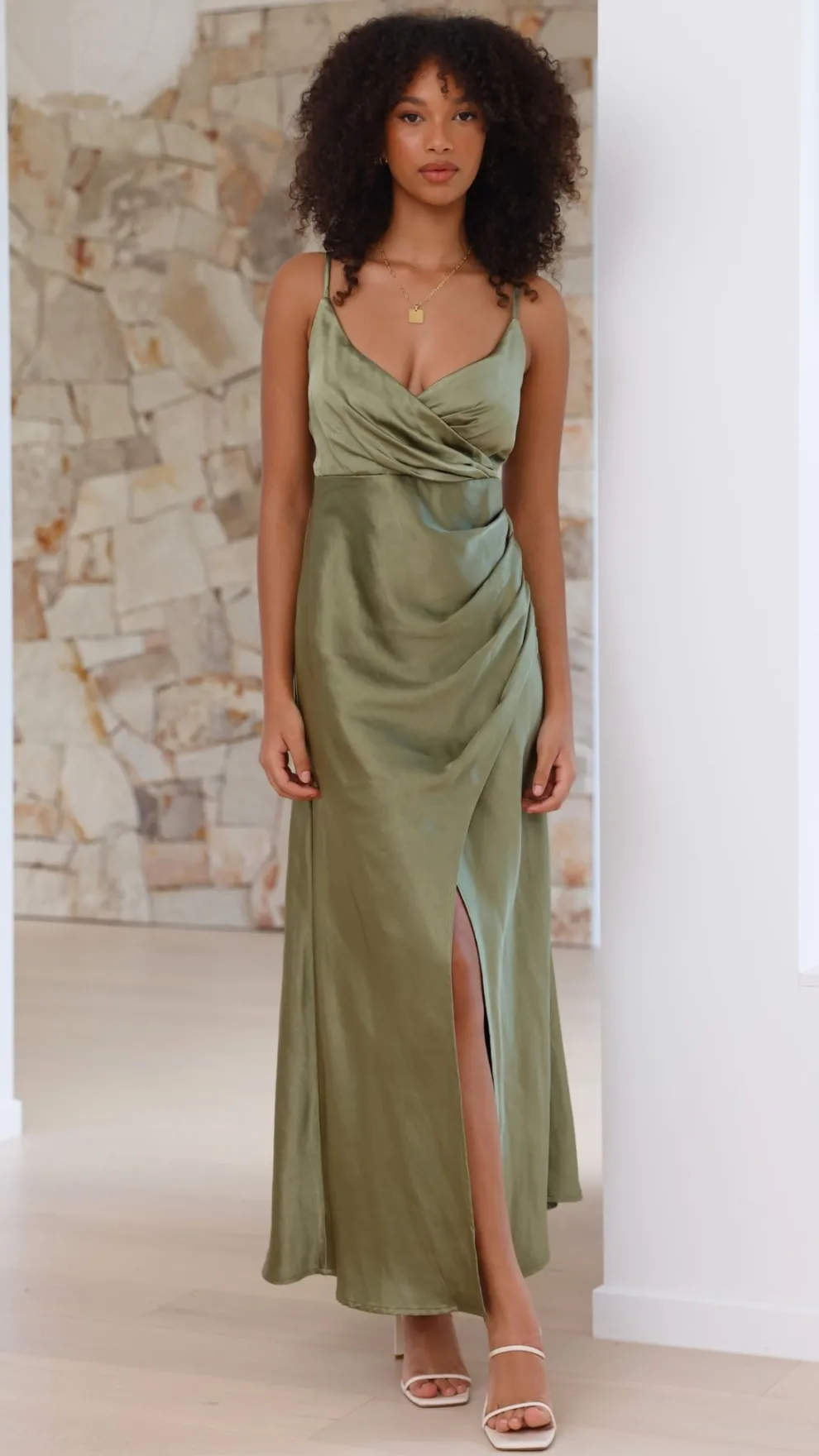 Elsa Midi Dress - Olive