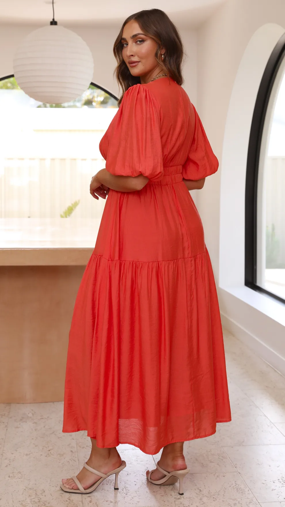 Erin Midi Dress - Melon