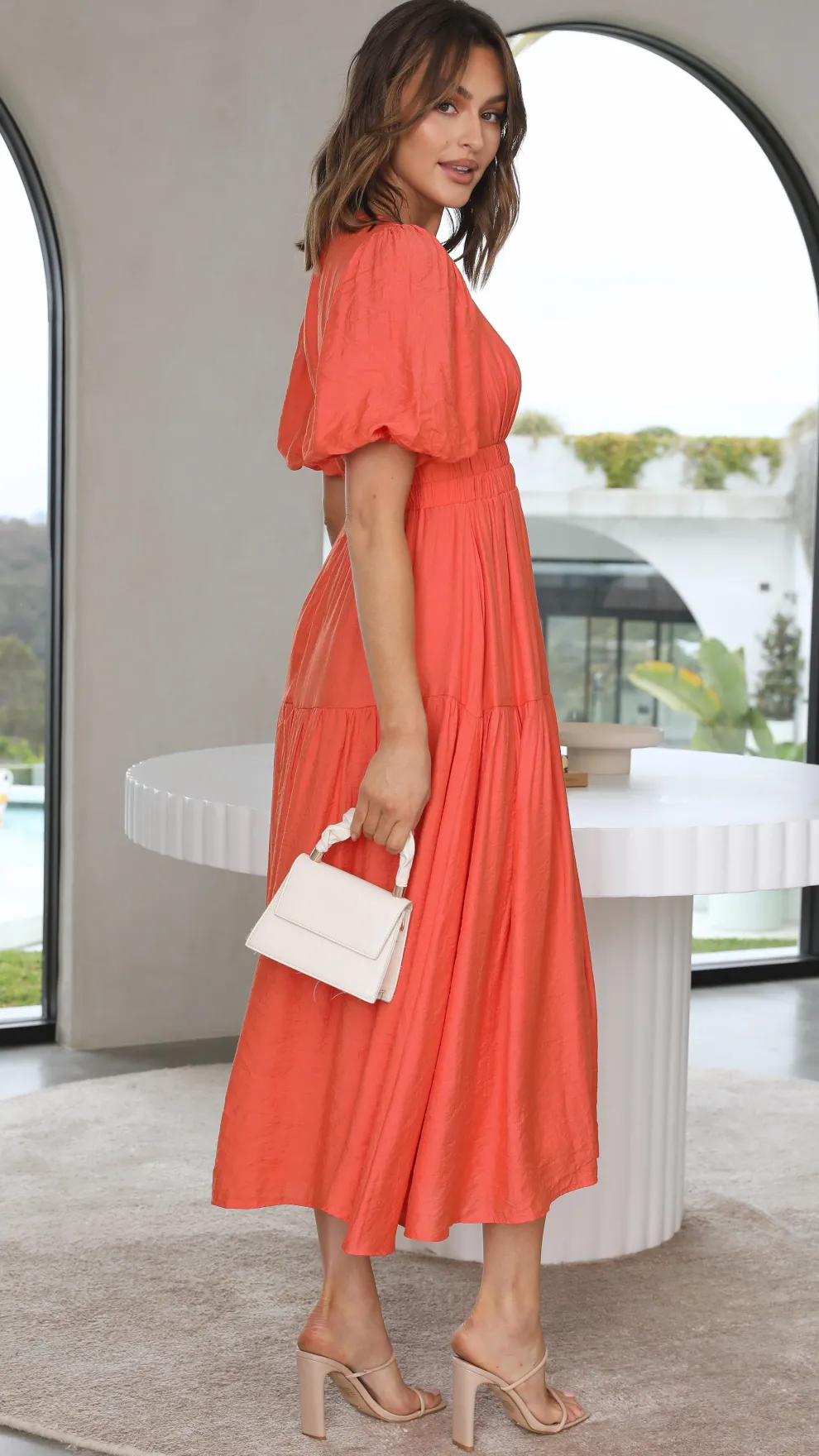 Erin Midi Dress - Melon