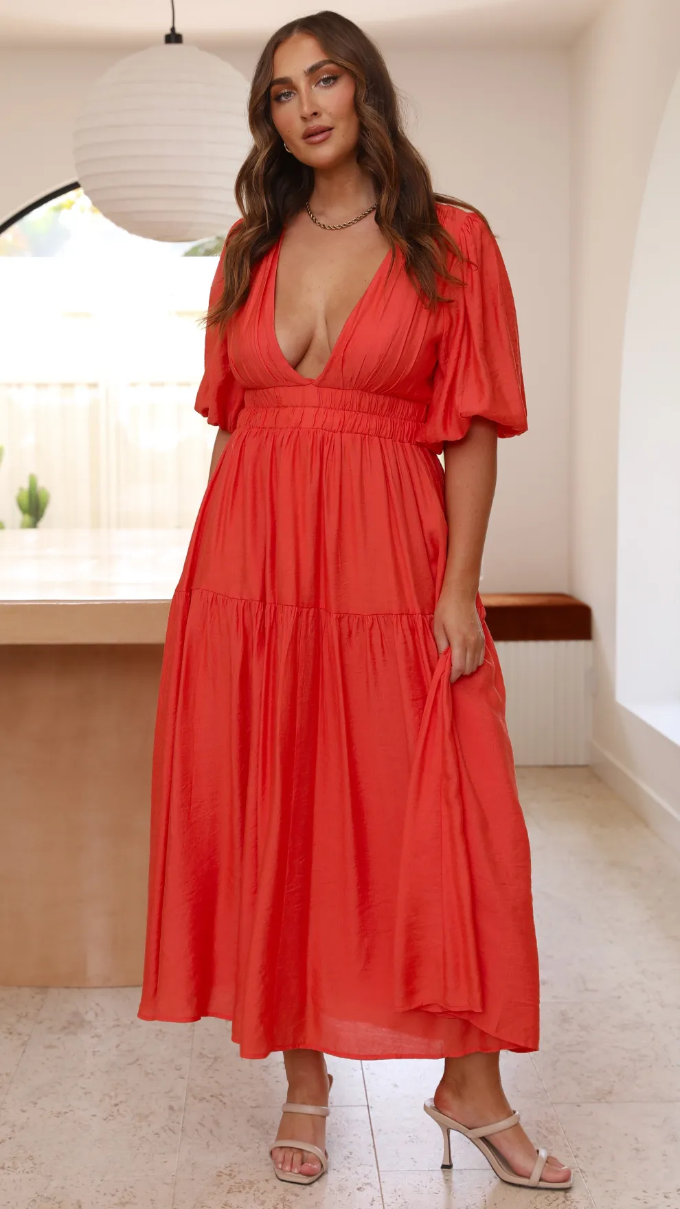 Erin Midi Dress - Melon