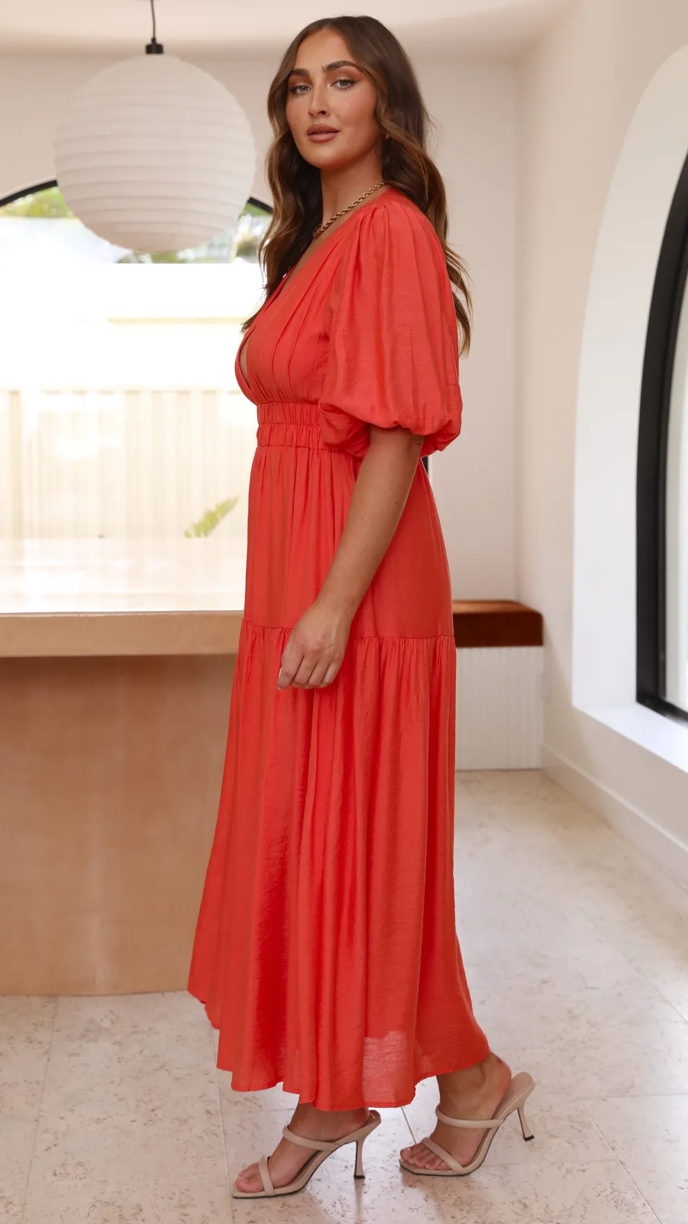 Erin Midi Dress - Melon