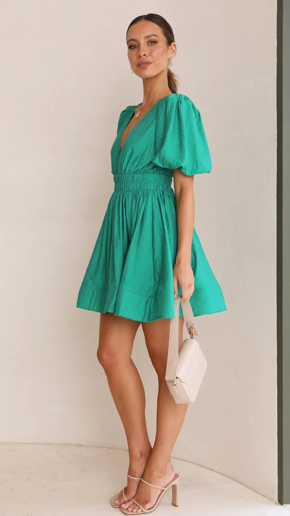 Erin Mini Dress - Emerald