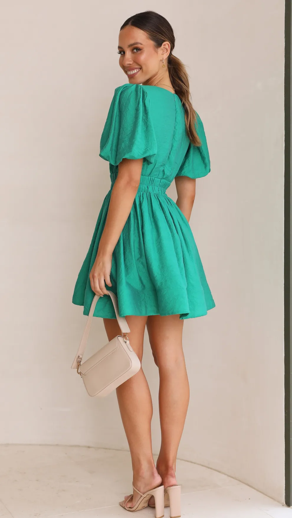 Erin Mini Dress - Emerald