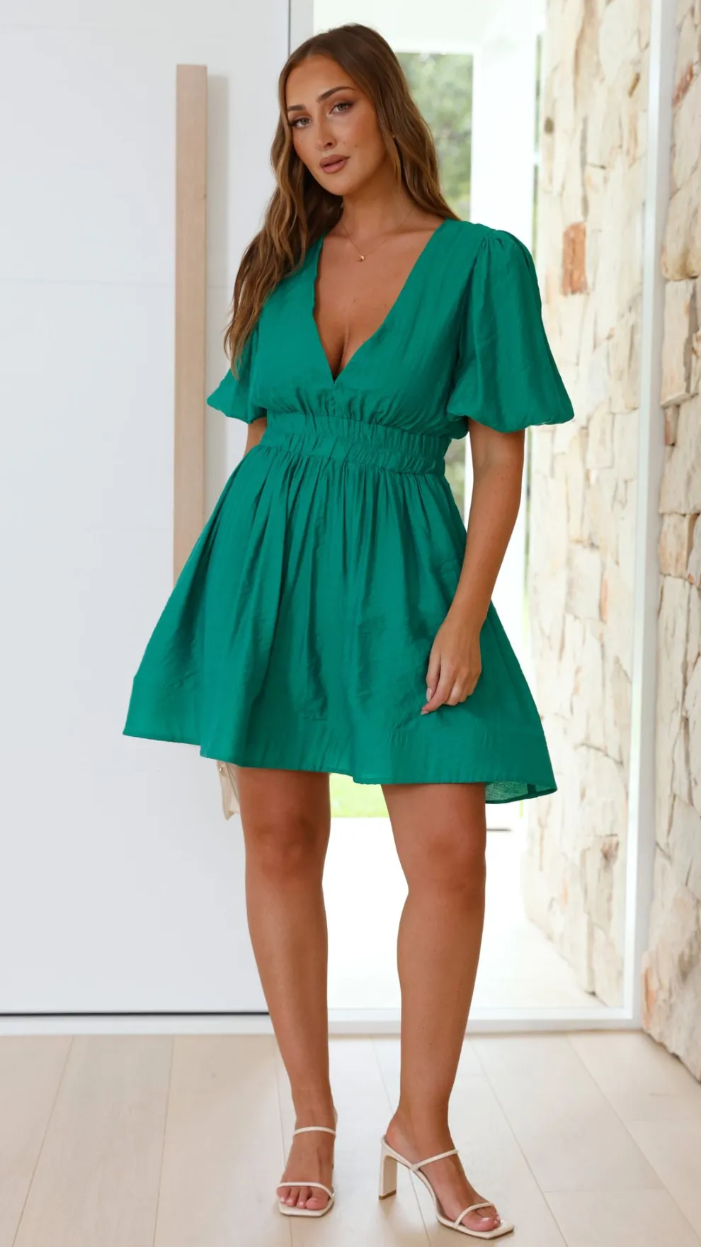 Erin Mini Dress - Emerald