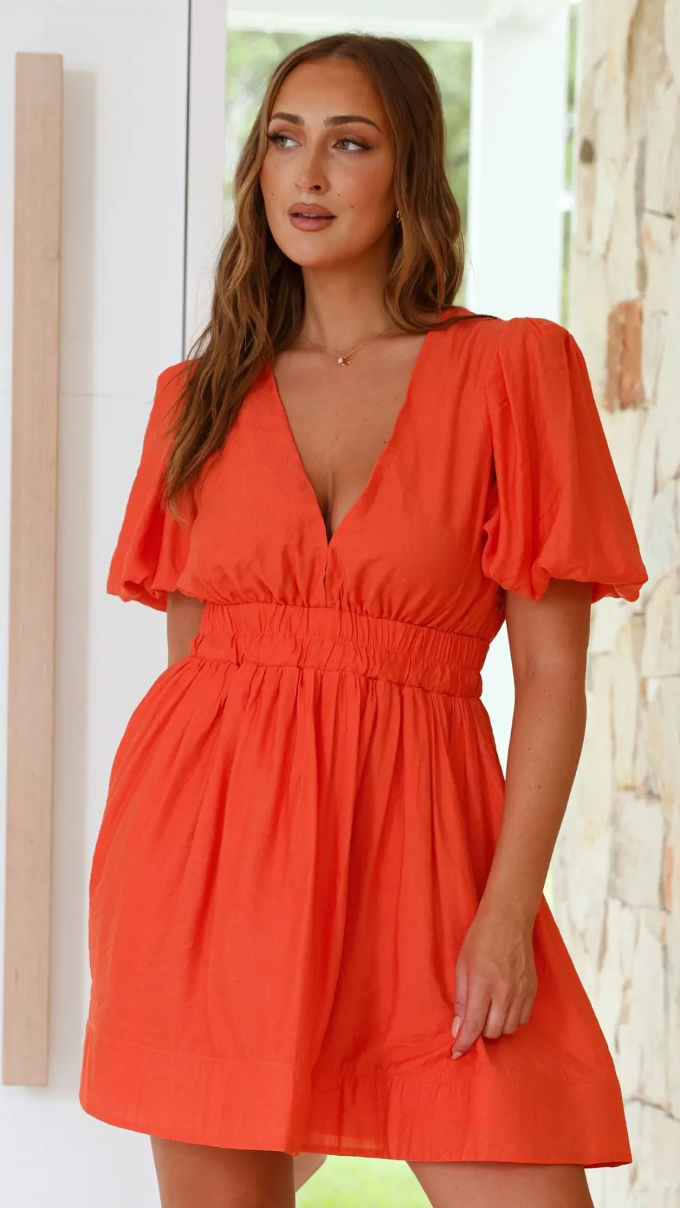 Erin Mini Dress - Melon