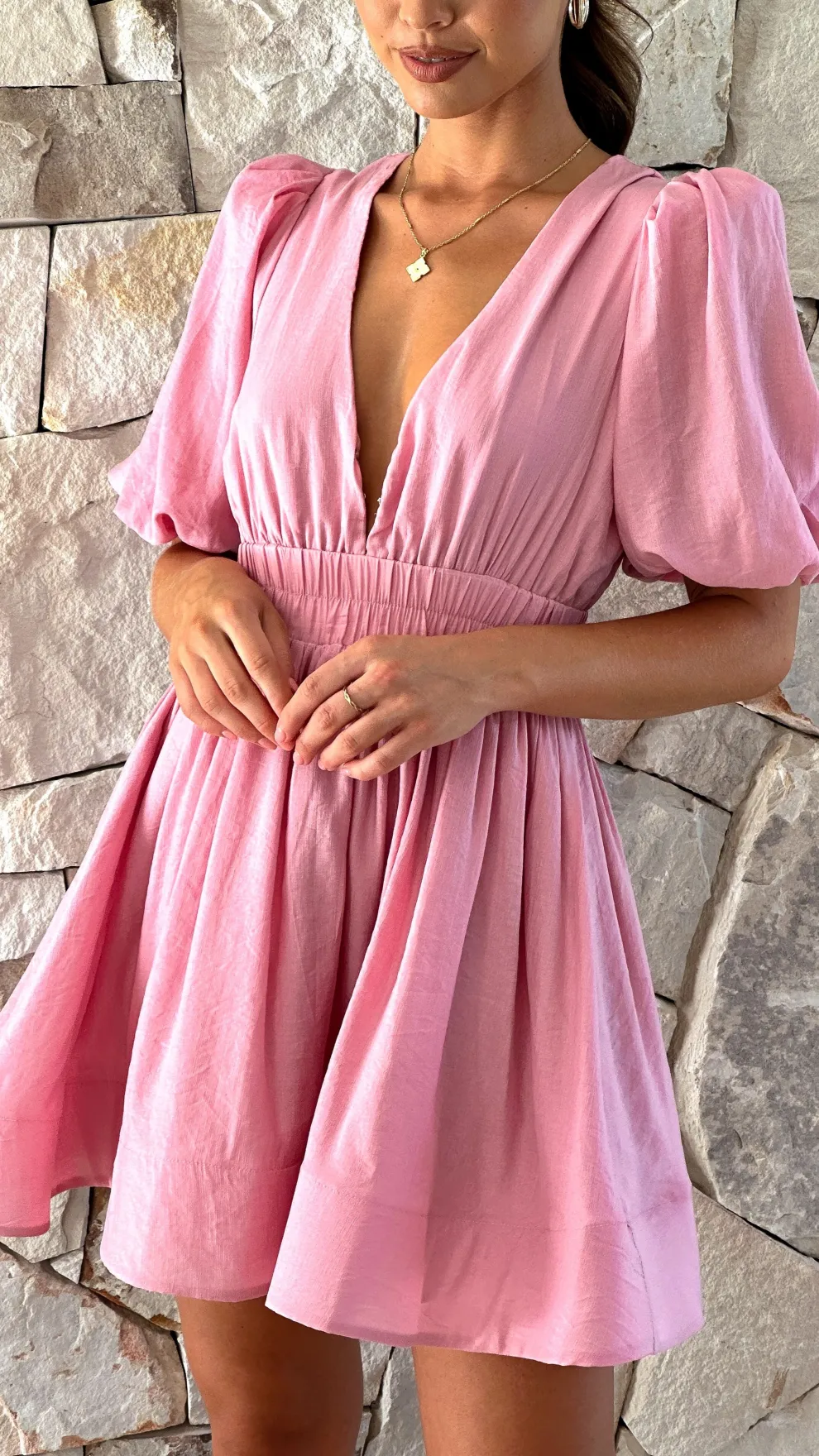 Erin Mini Dress - Soft Pink