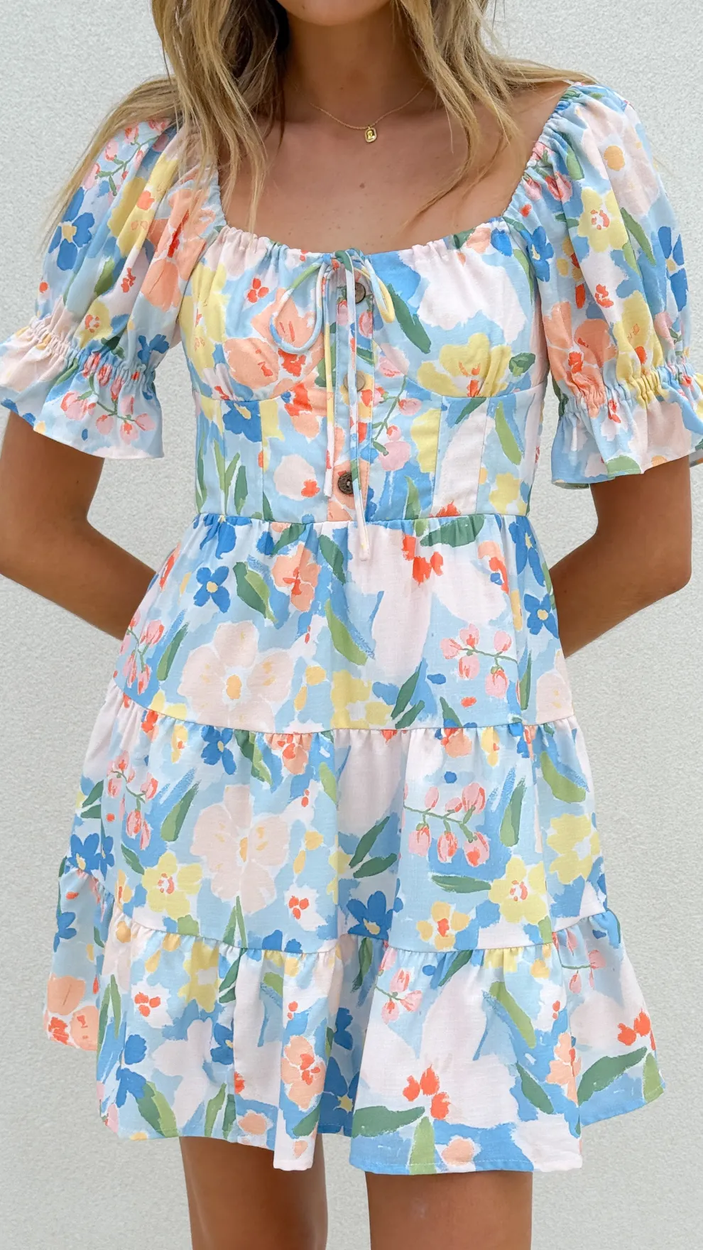 Eve Mini Dress - Blue Summer