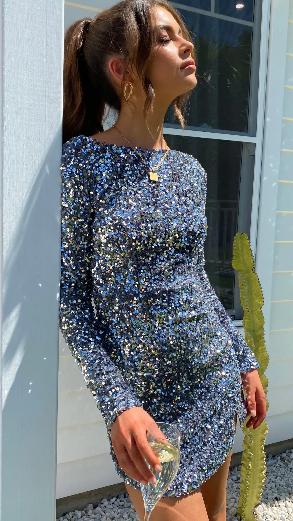 Felicia Mini Dress - Silver