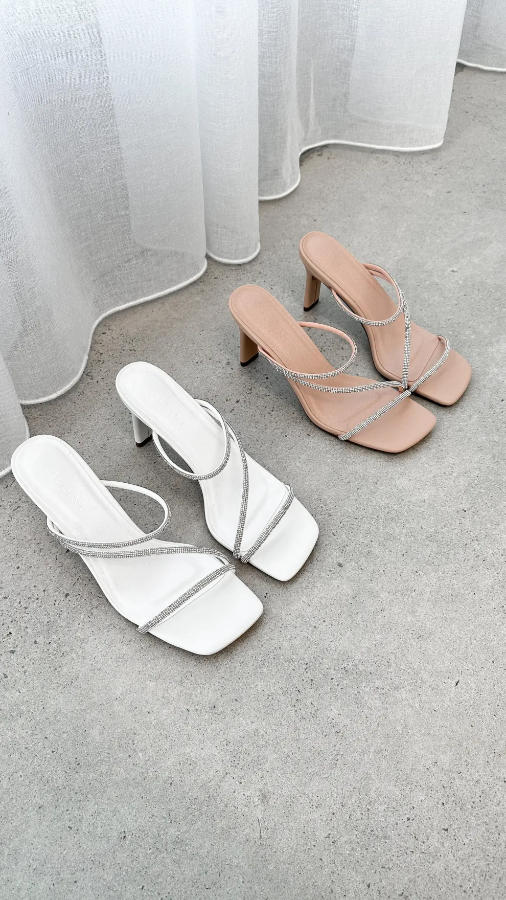 Femi Heel - White Diamante