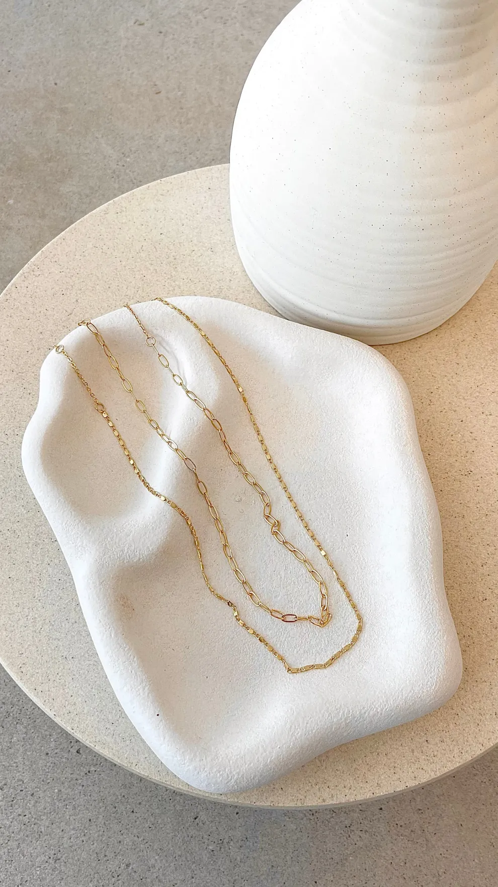 Fine Layered 18K Gold Plated Necklace - Gold