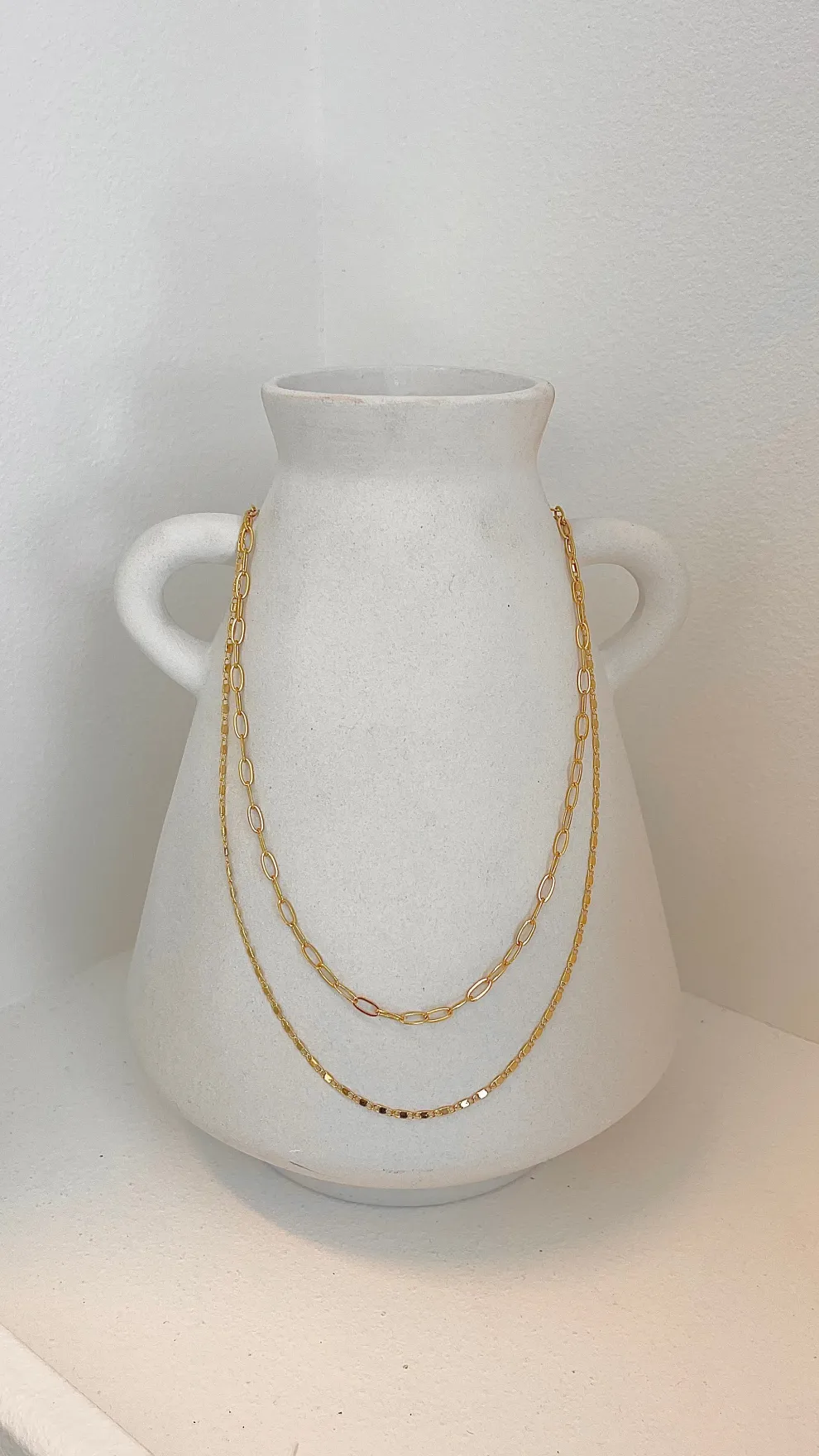 Fine Layered 18K Gold Plated Necklace - Gold