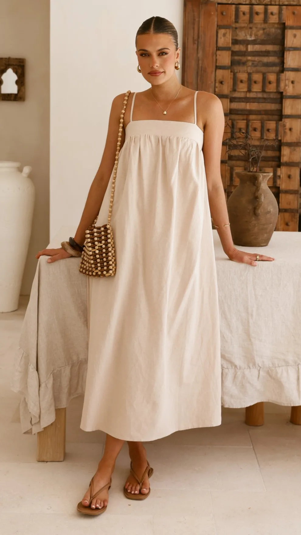 Gracia Maxi Dress - Beige